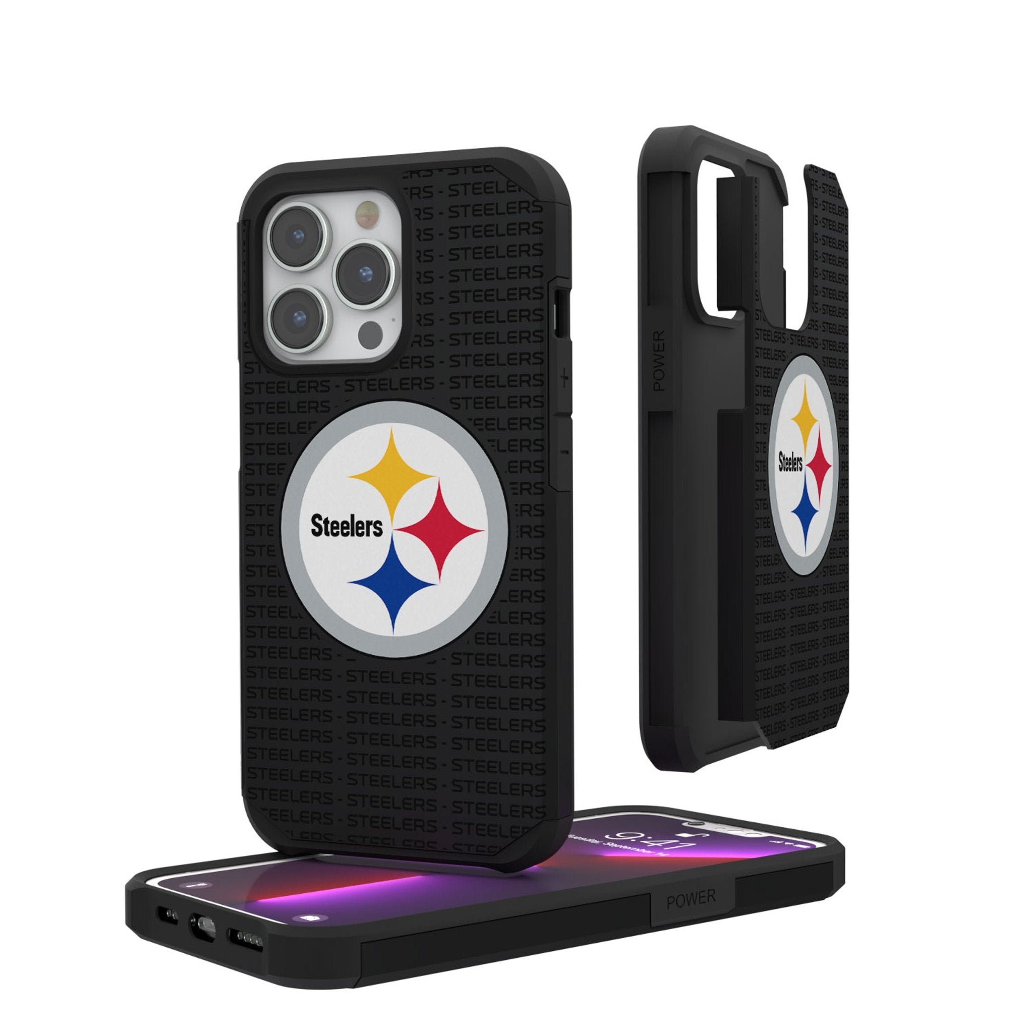 Pittsburgh Steelers Text Backdrop Rugged Phone Case