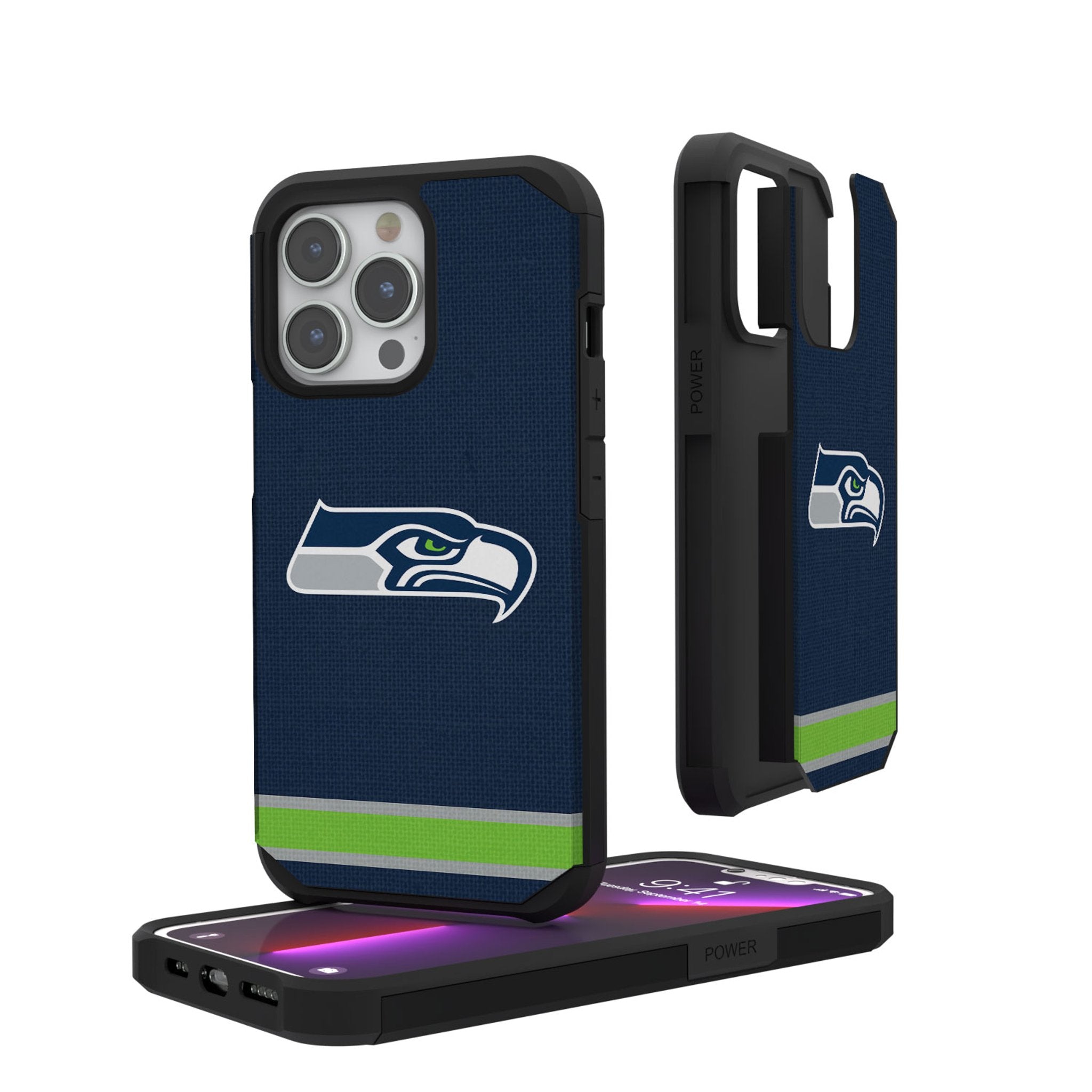 Seattle Seahawks Stripe Rugged Phone Case 1