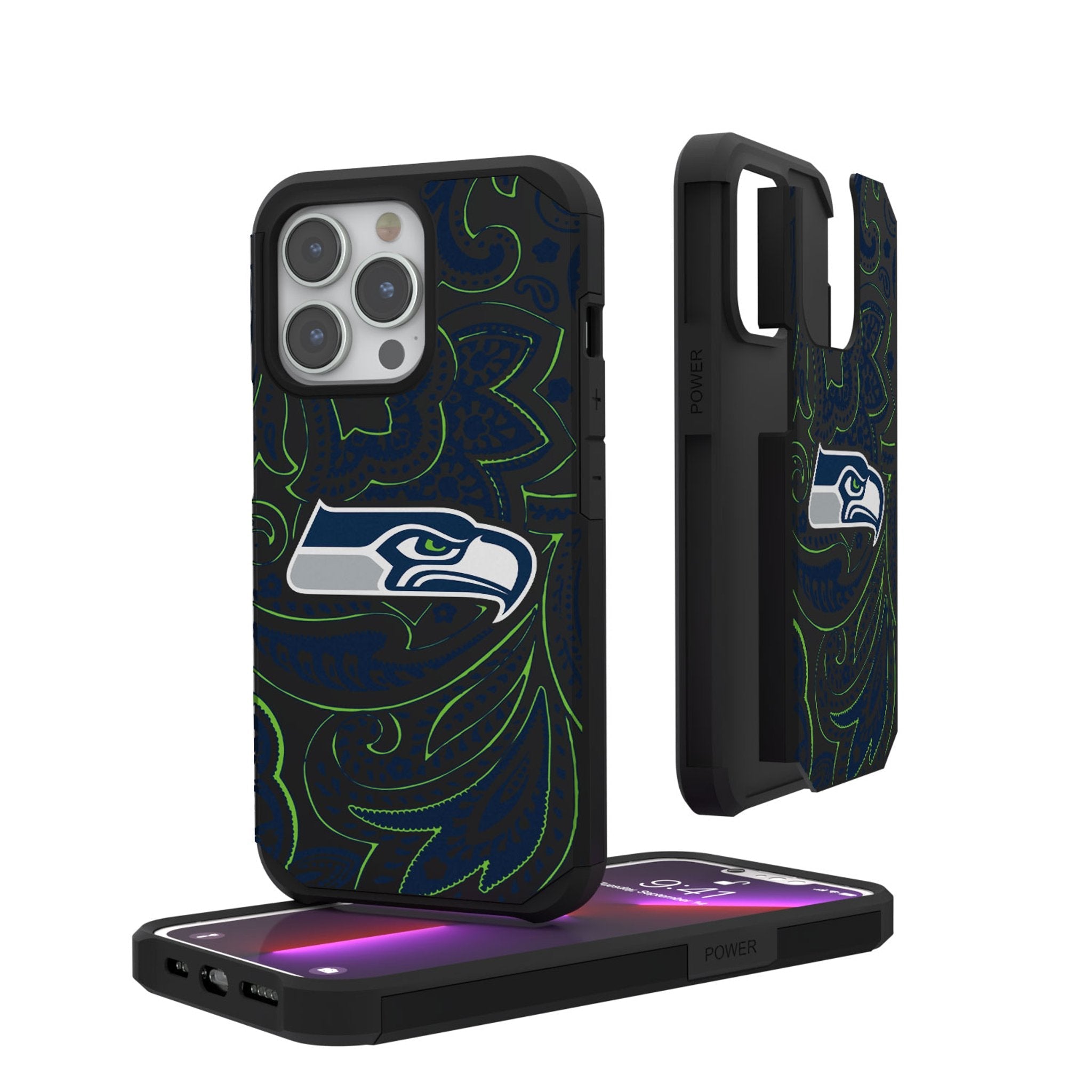 Seattle Seahawks Paisley Rugged Phone Case 1