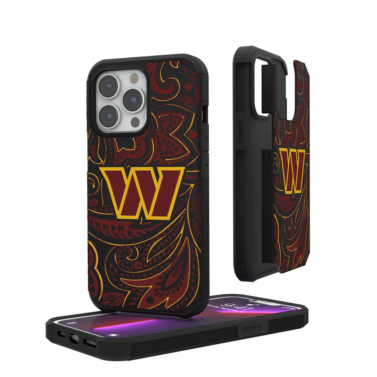Washington Commanders Paisley Rugged Phone Case 1