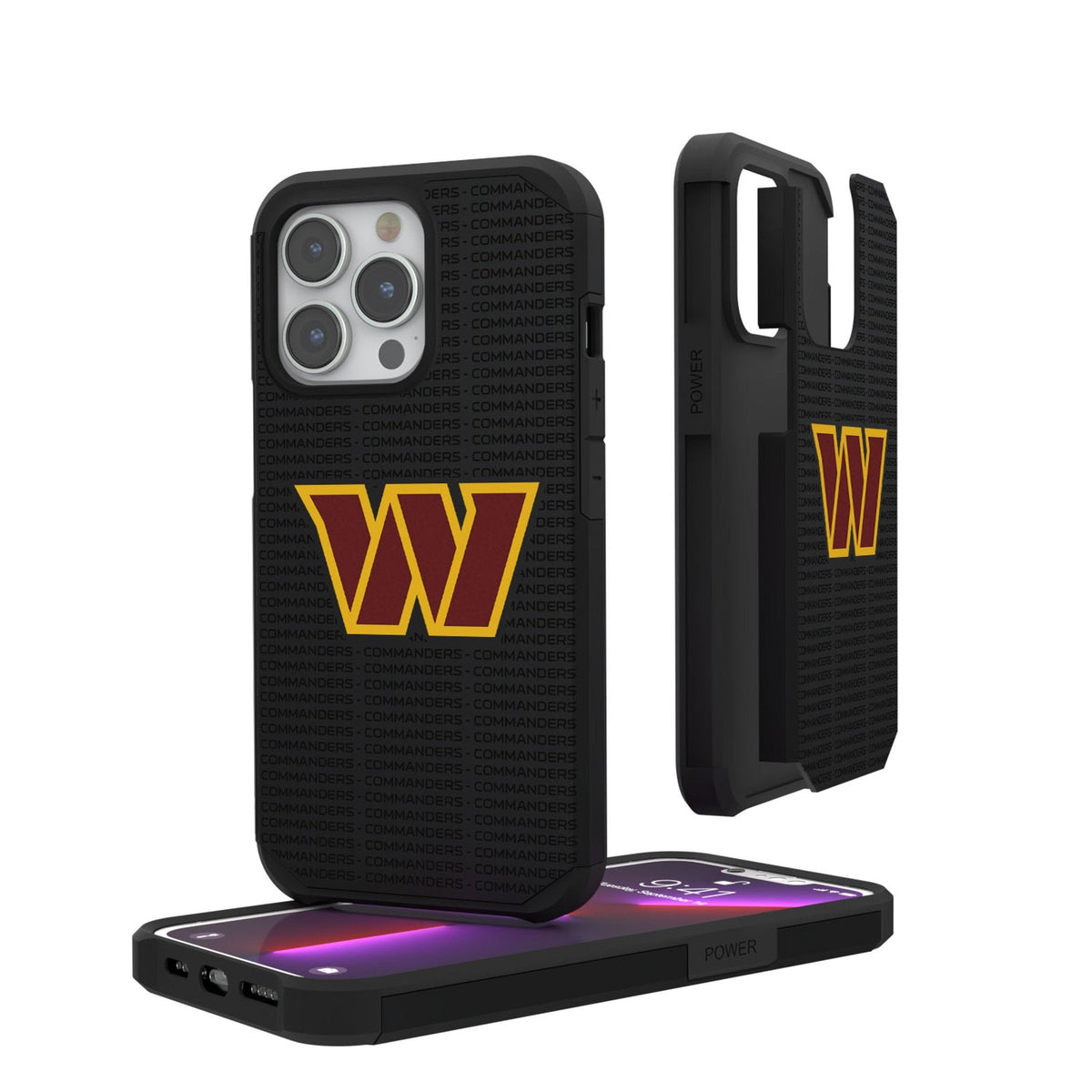Washington Commanders Text Backdrop Rugged Phone Case
