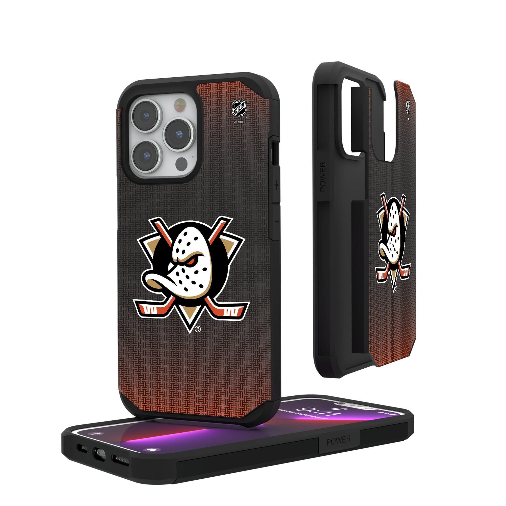 Anaheim Ducks Linen Rugged Phone Case 1