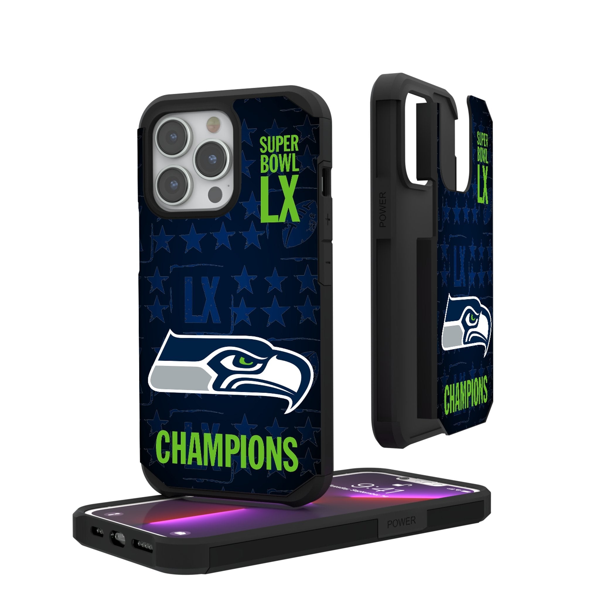 Seattle Seahawks 2026 Super Bowl Rugged Phone Case for Apple iPhone 1