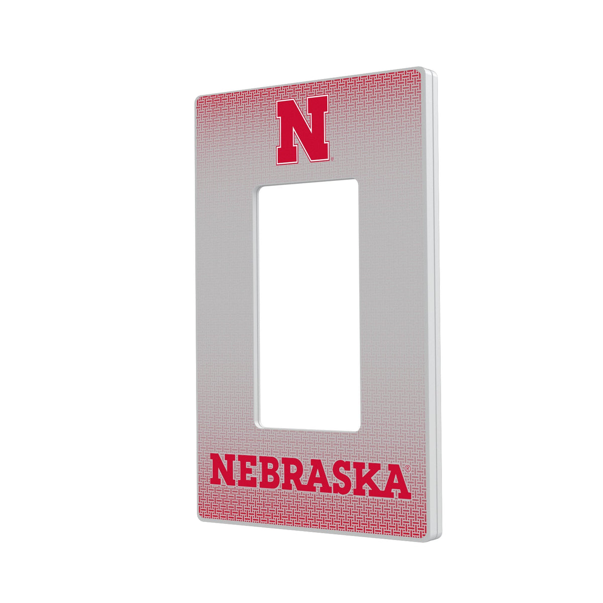 University of Nebraska Huskers Block N Linen Hidden-Screw Light Switch Plate 2