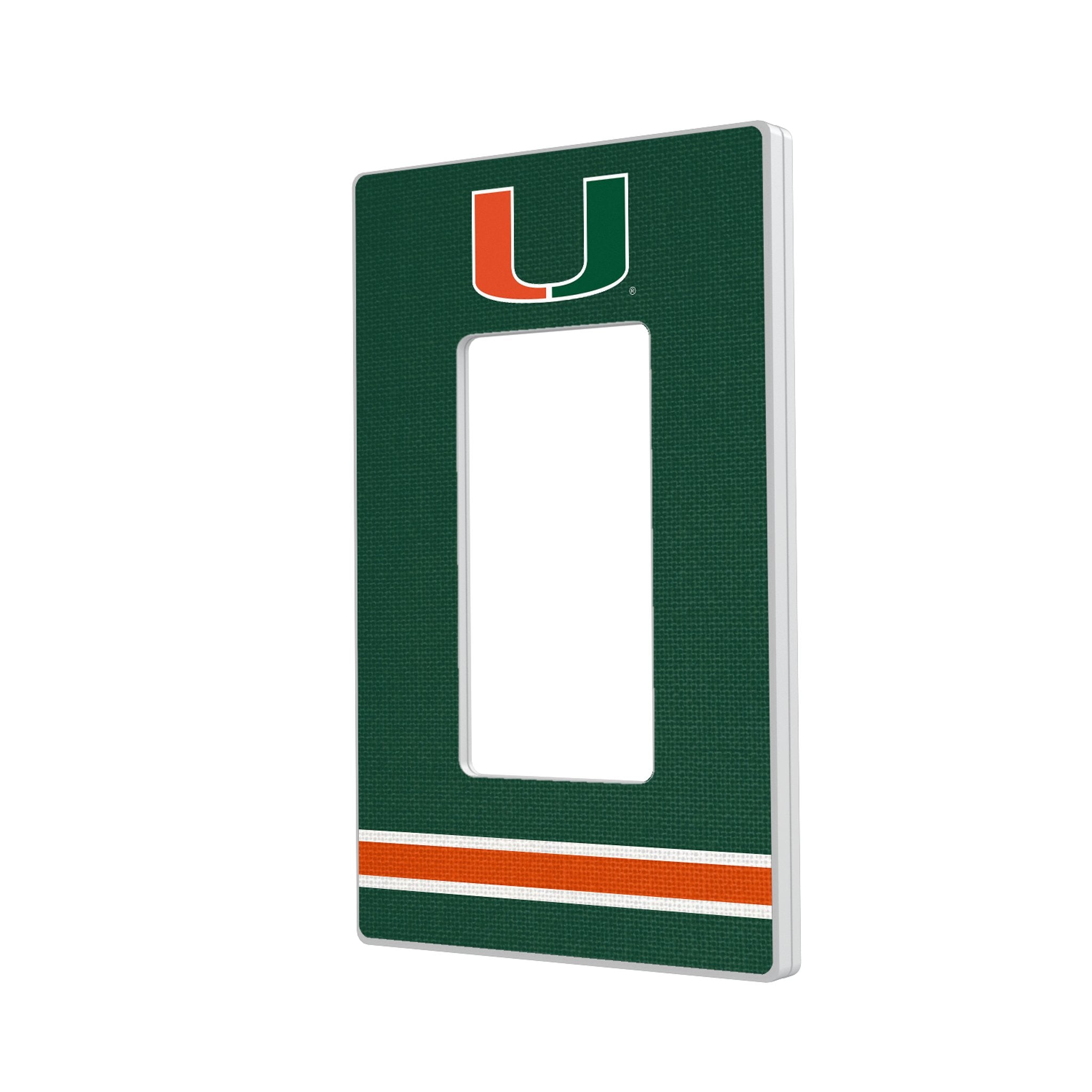 University of Miami Hurricanes Stripe Hidden-Screw Light Switch Plate 2