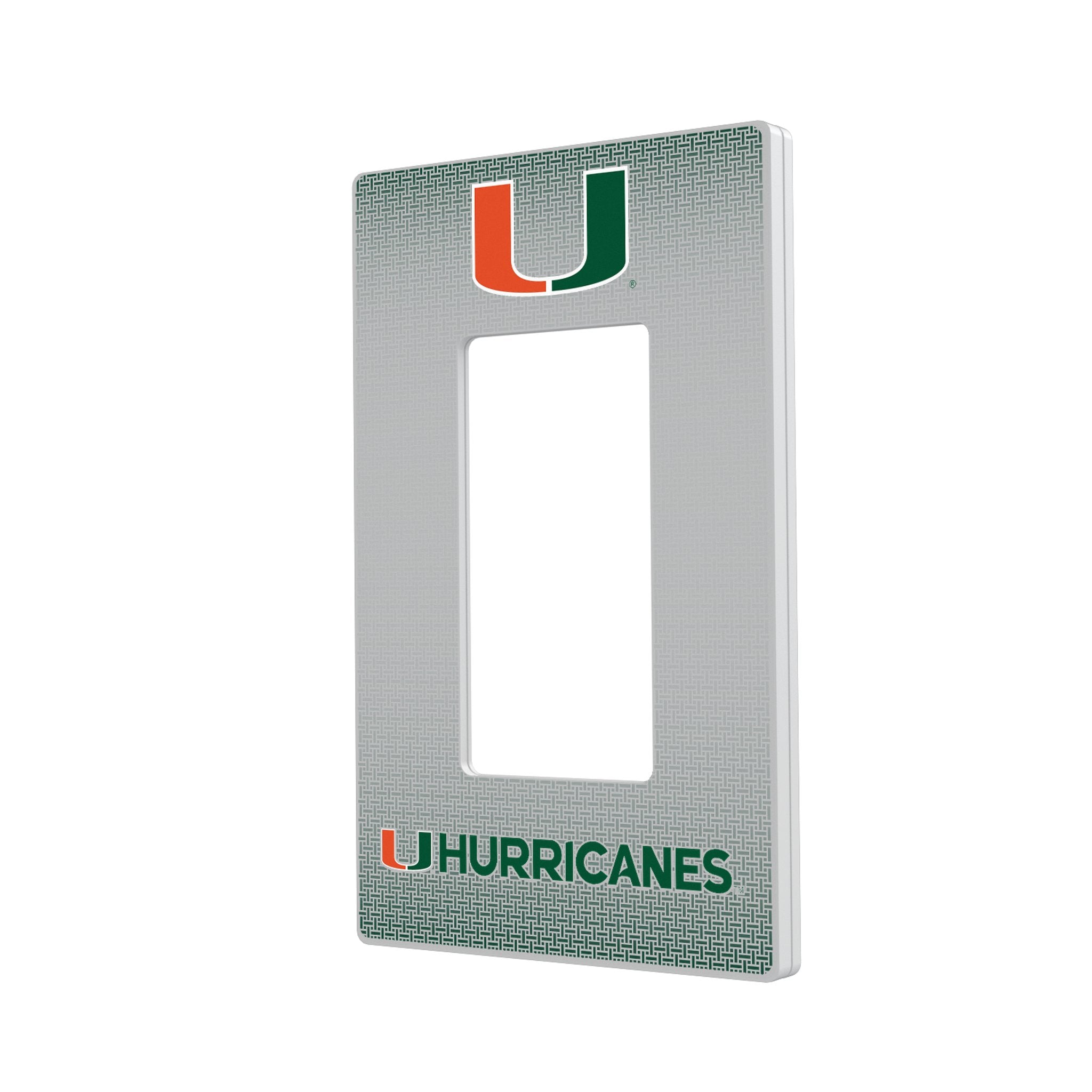 University of Miami Hurricanes Linen Hidden-Screw Light Switch Plate 2