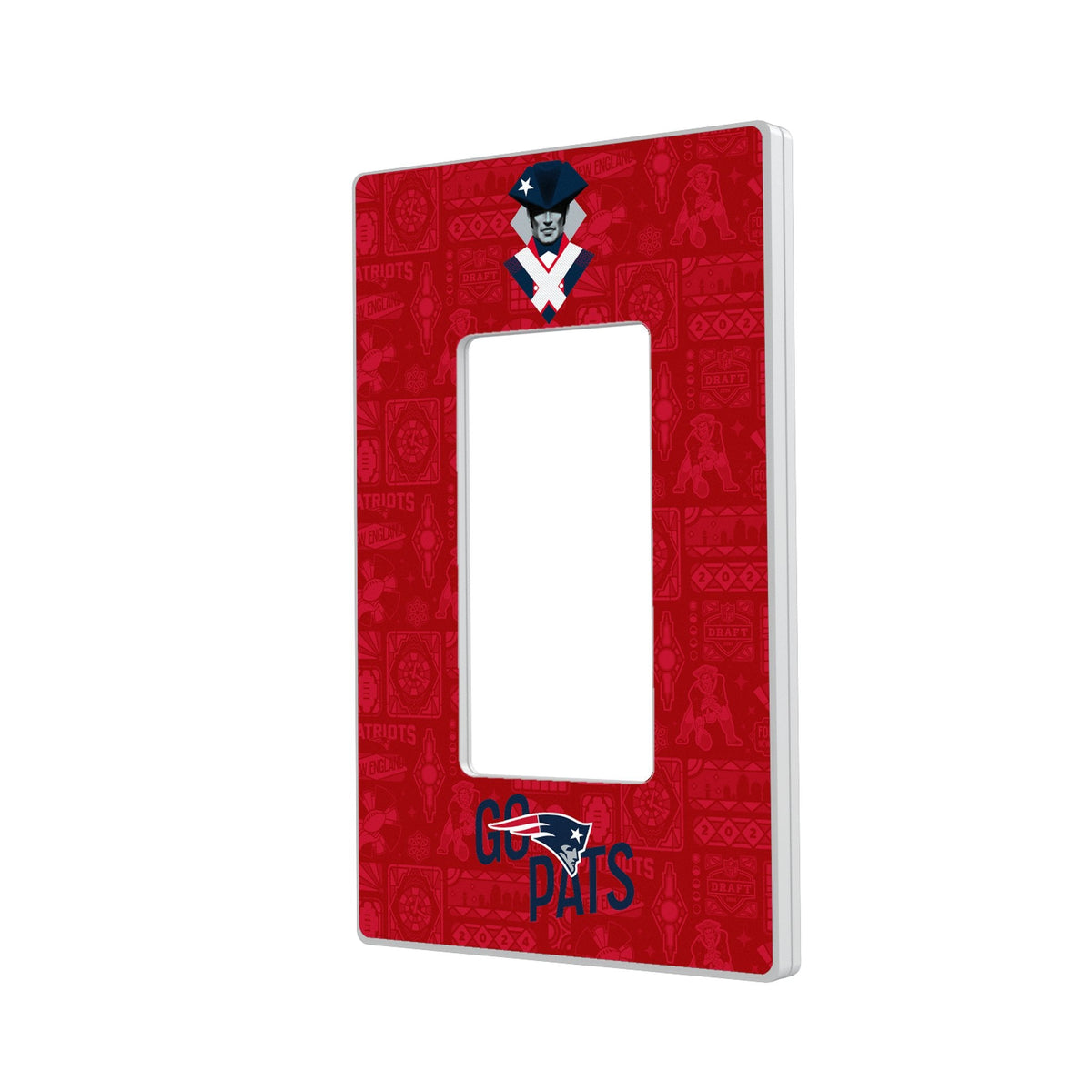 New England Patriots 2024 Illustrated Limited Edition Hidden-Screw Light Switch Plate 2