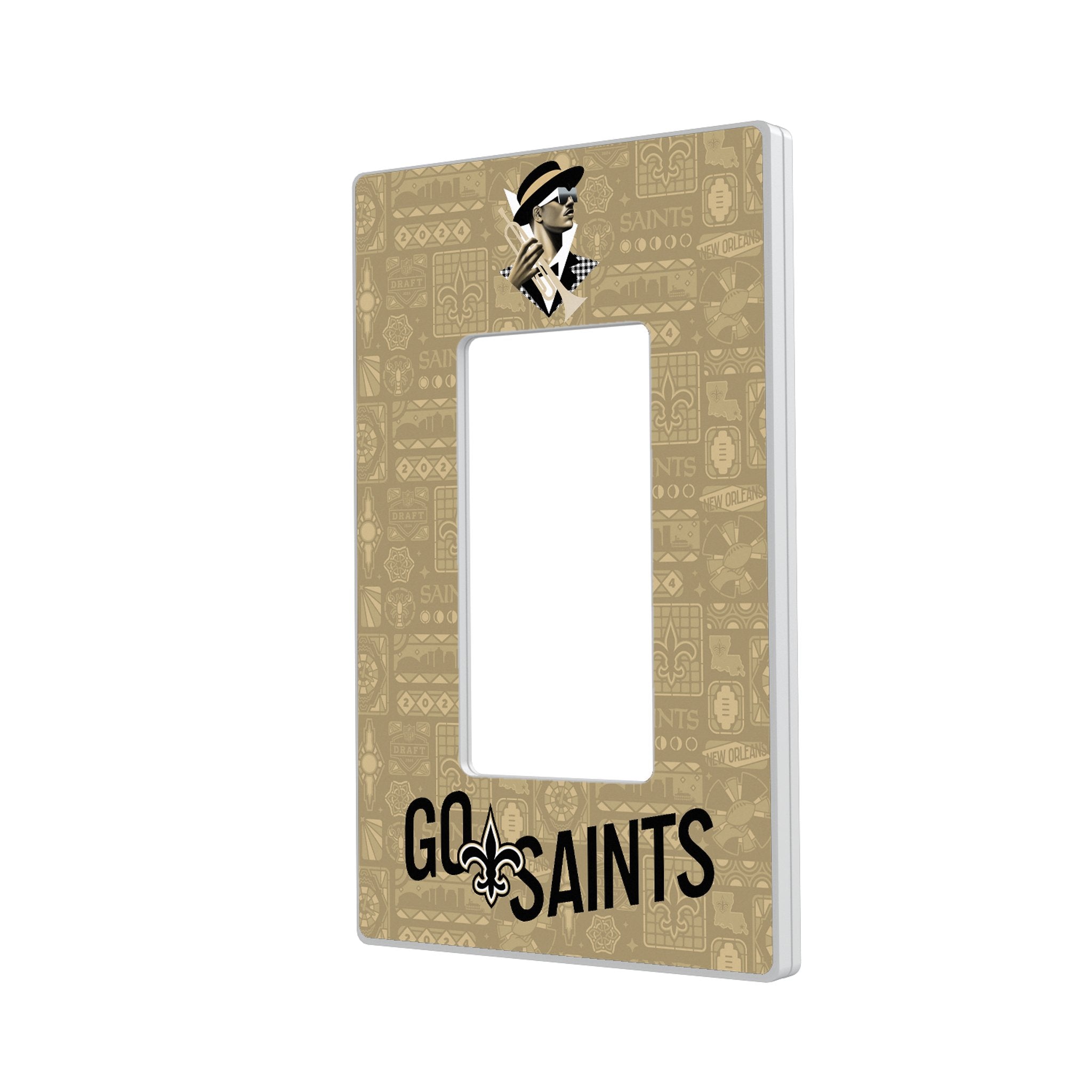 New Orleans Saints 2024 Illustrated Limited Edition Hidden-Screw Light Switch Plate 2