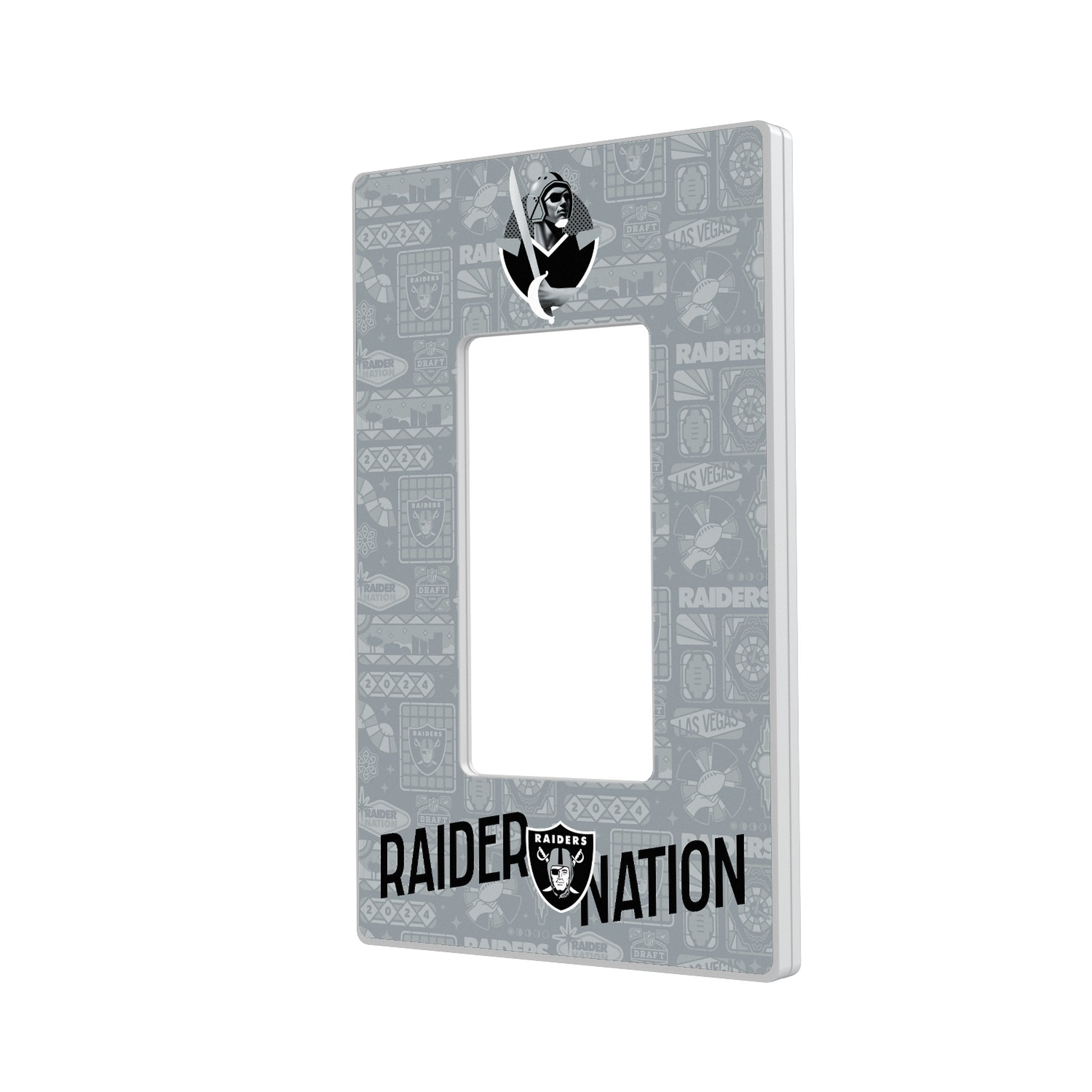 Las Vegas Raiders 2024 Illustrated Limited Edition Hidden-Screw Light Switch Plate 2
