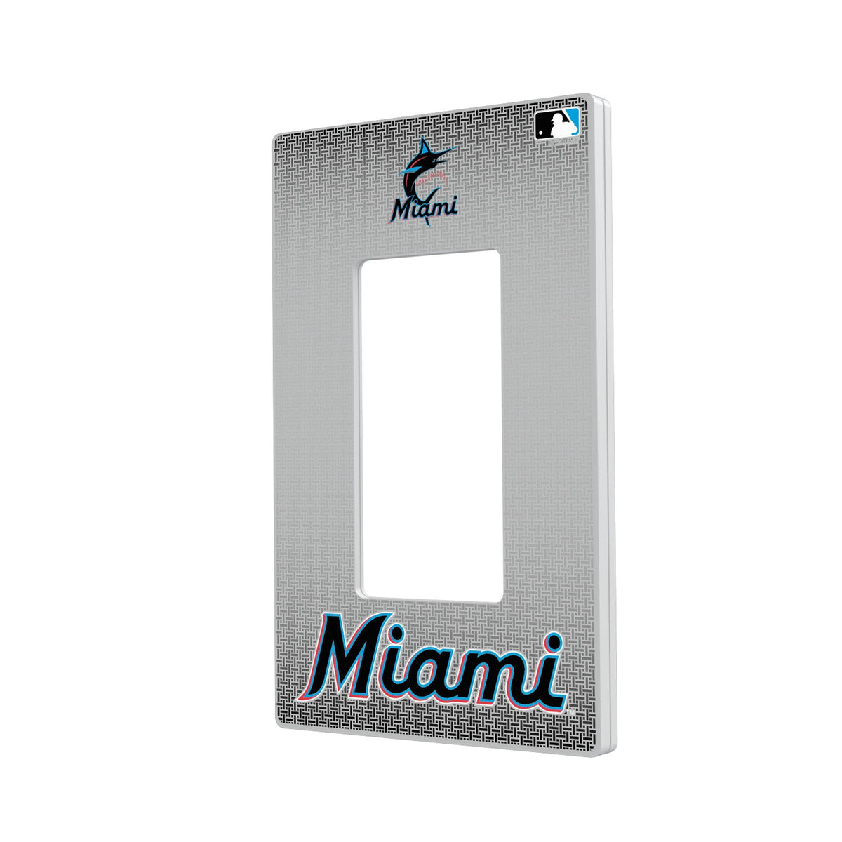 Miami Marlins Linen Hidden-Screw Light Switch Plate 2