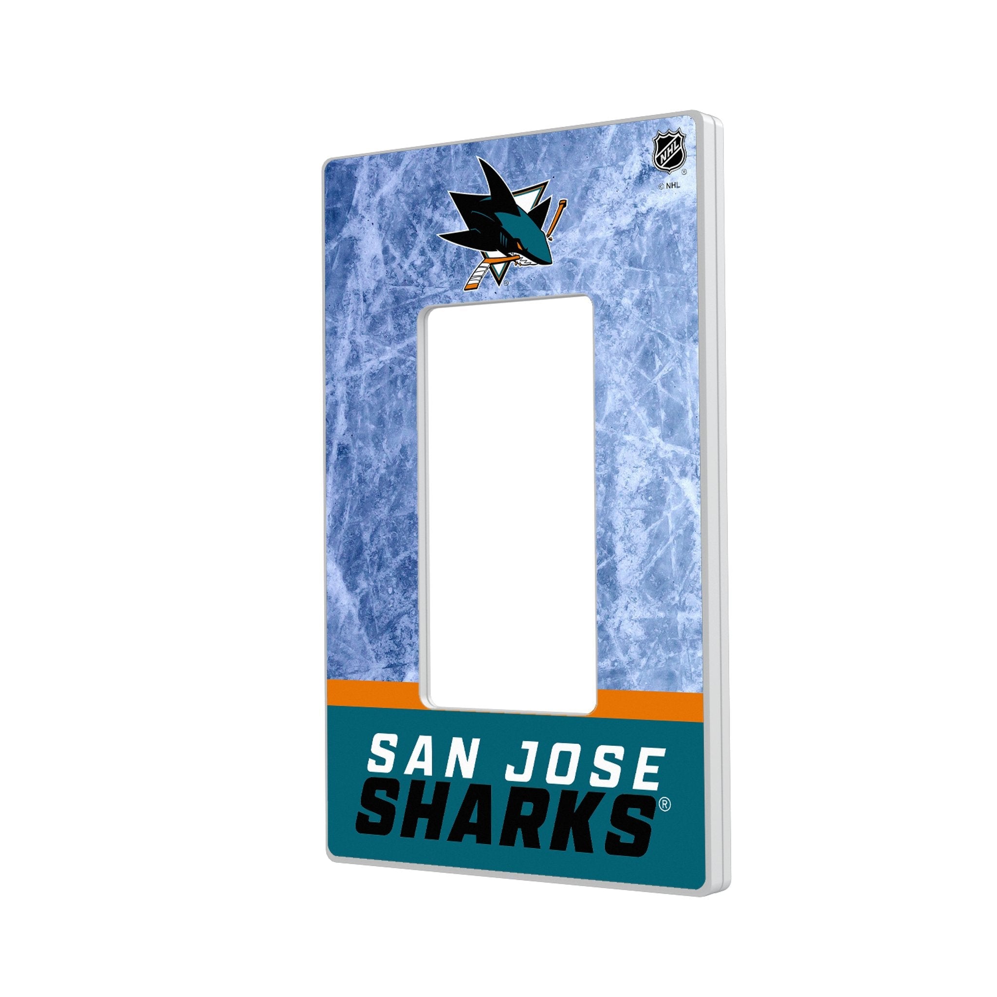 San Jose Sharks Ice Wordmark Hidden-Screw Light Switch Plate