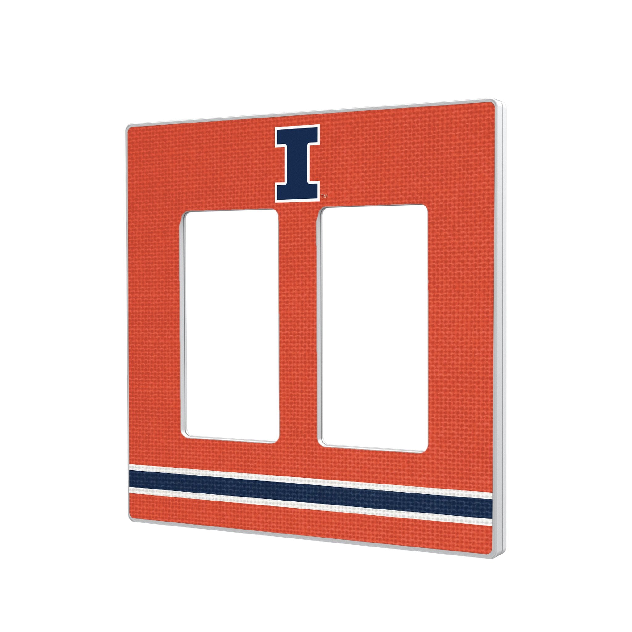 University of Illinois Fighting Illini Stripe Hidden-Screw Light Switch Plate 4