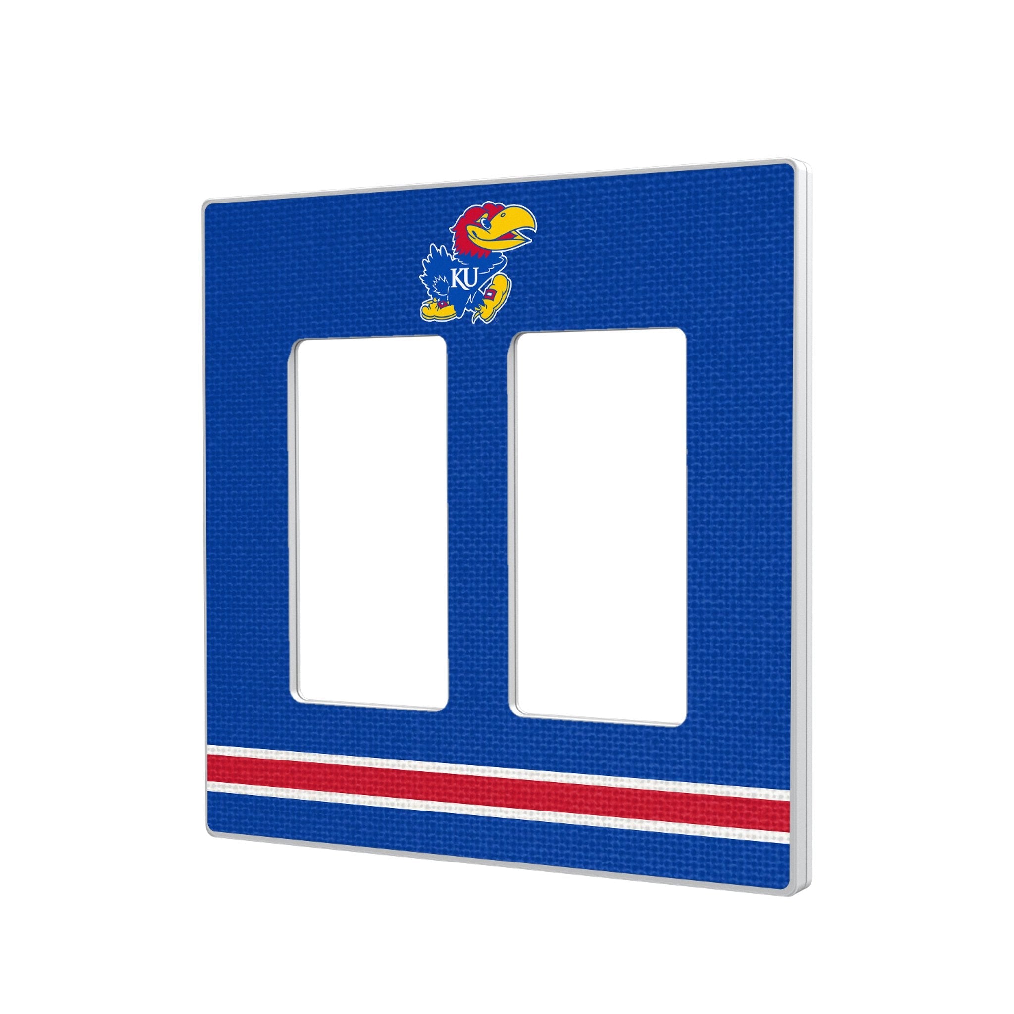 University of Kansas Jayhawks Stripe Hidden-Screw Light Switch Plate 4