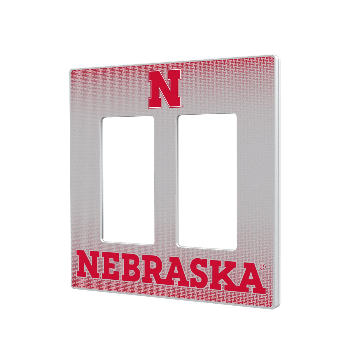 University of Nebraska Huskers Block N Linen Hidden-Screw Light Switch Plate 4