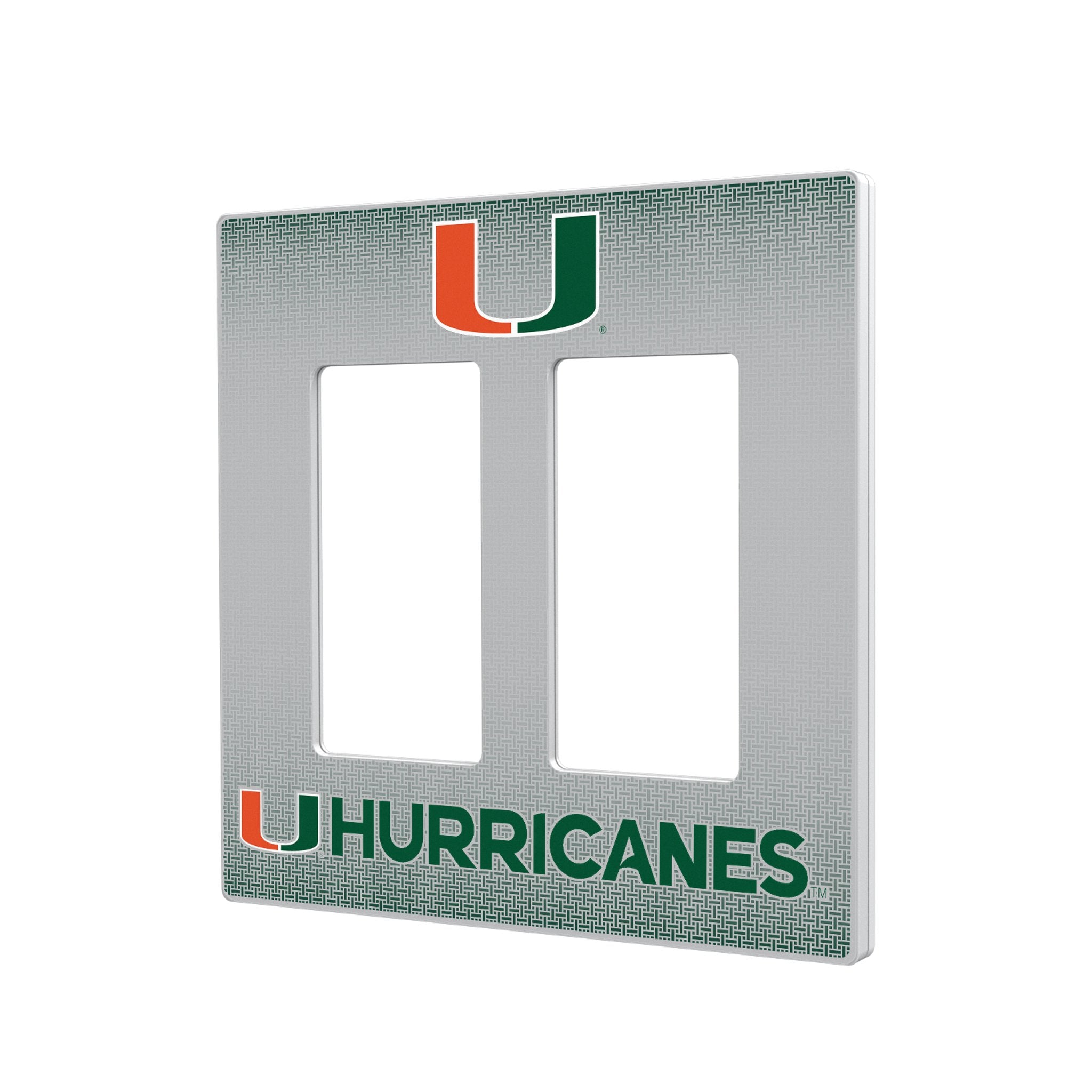 University of Miami Hurricanes Linen Hidden-Screw Light Switch Plate 4