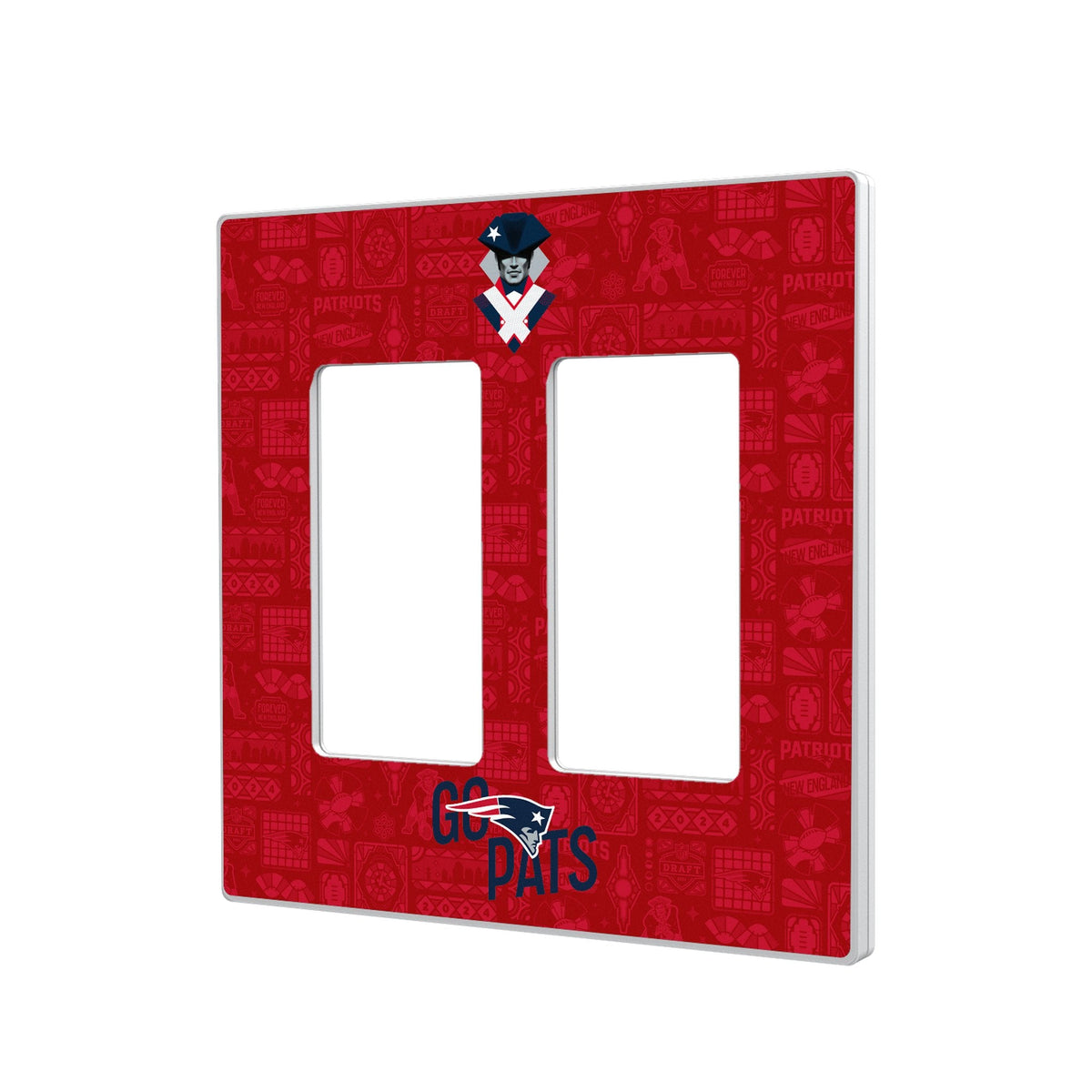 New England Patriots 2024 Illustrated Limited Edition Hidden-Screw Light Switch Plate 4