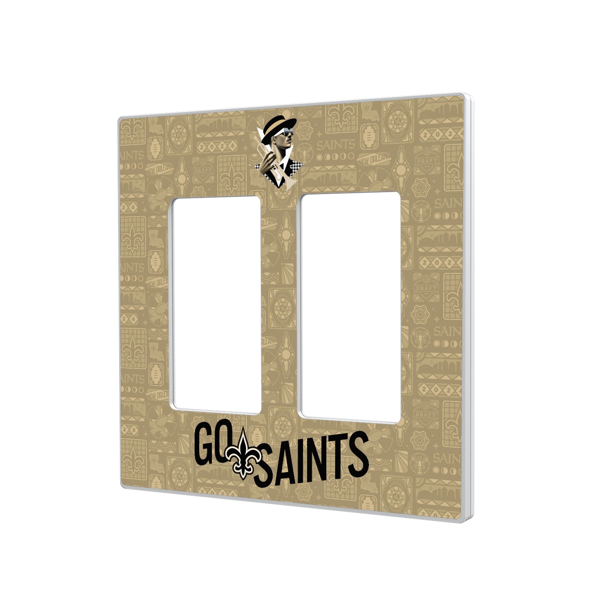 New Orleans Saints 2024 Illustrated Limited Edition Hidden-Screw Light Switch Plate 4