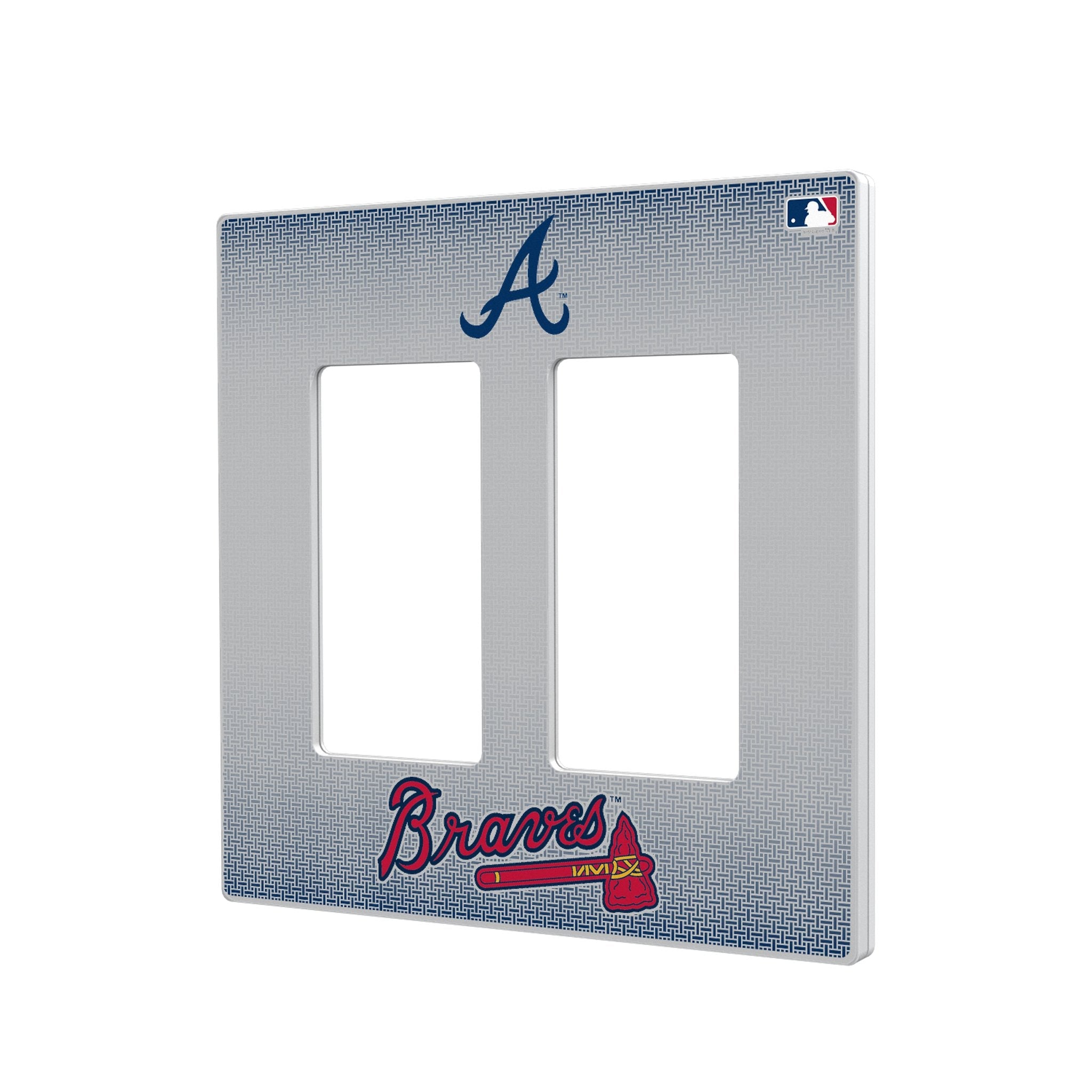 Atlanta Braves Linen Hidden-Screw Light Switch Plate 4