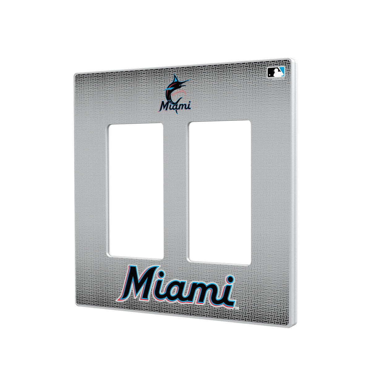 Miami Marlins Linen Hidden-Screw Light Switch Plate 4