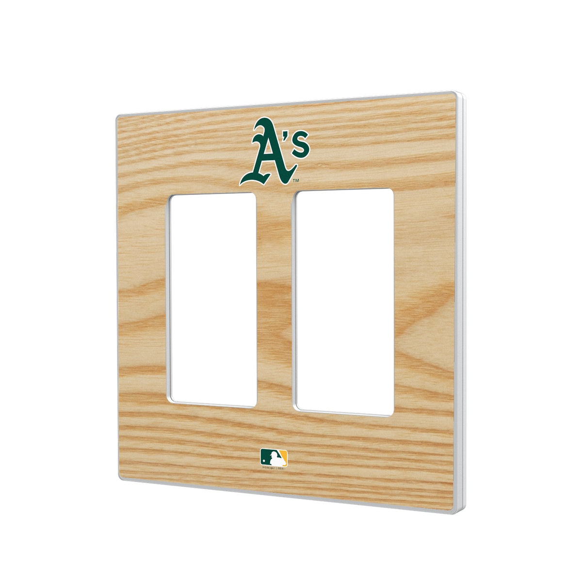 Oakland Athletics Baseball Bat Hidden-Screw Light Switch Plate 1