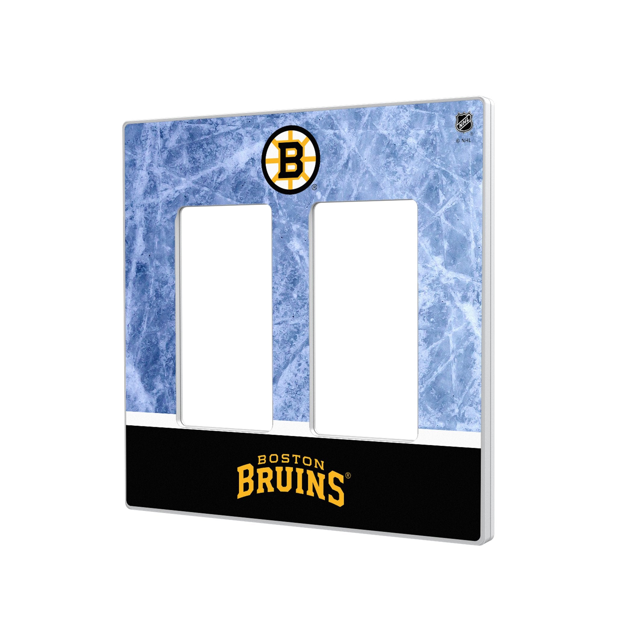 Boston Bruins Ice Wordmark Hidden-Screw Light Switch Plate 4