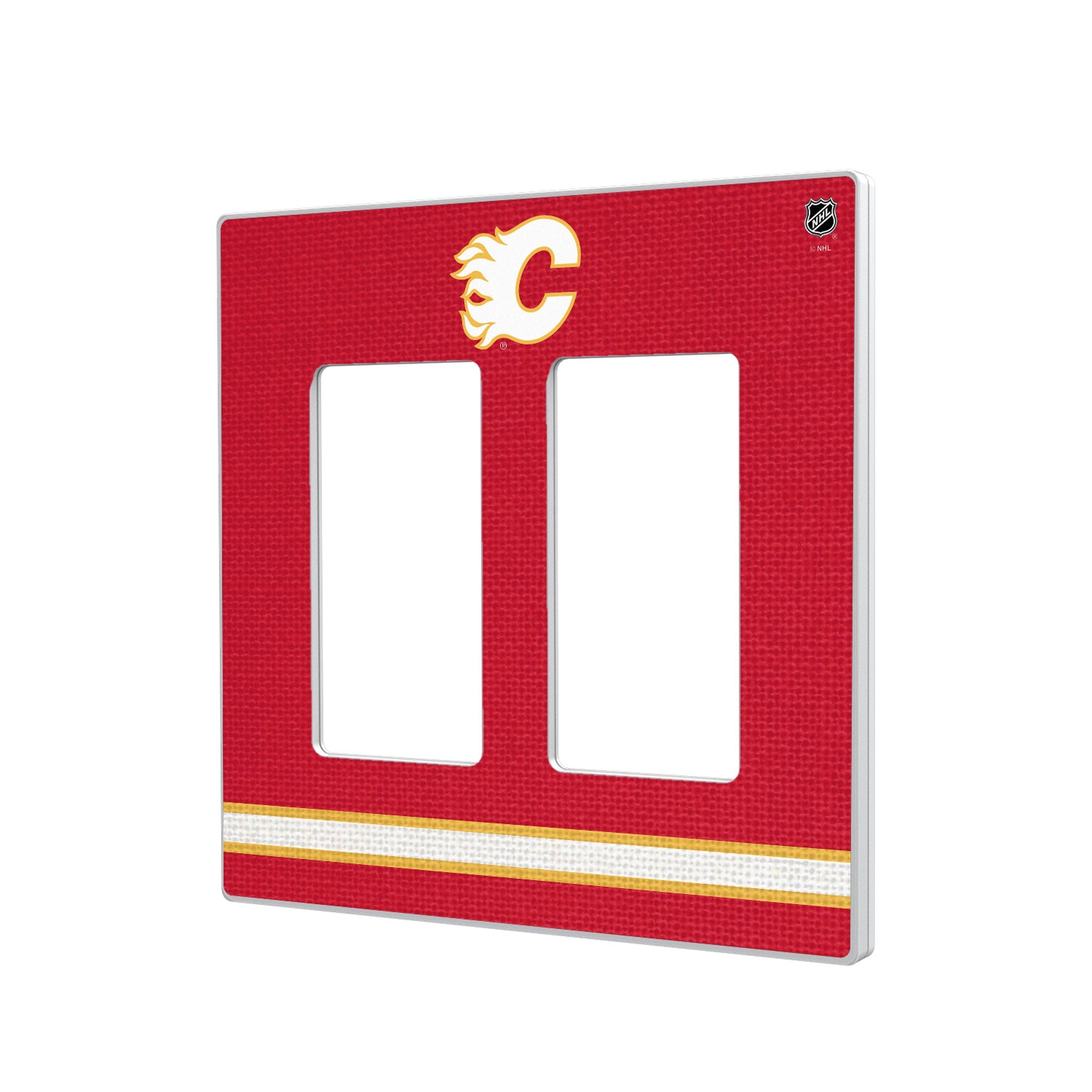 Calgary Flames Stripe Hidden-Screw Light Switch Plate 4