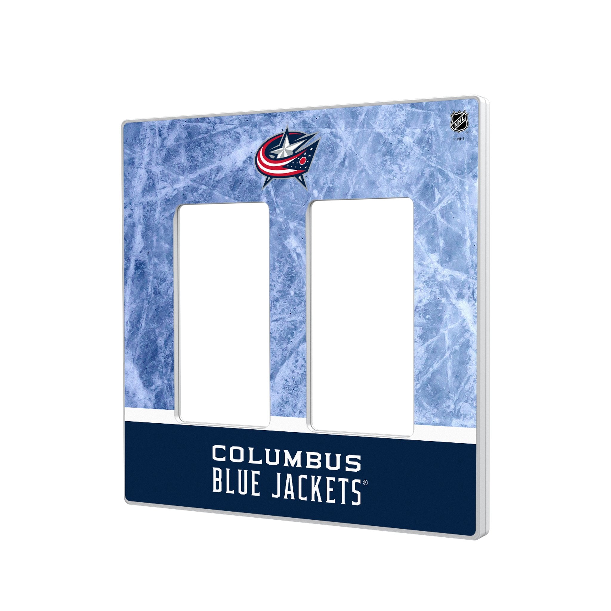 Columbus Blue Jackets Ice Wordmark Hidden-Screw Light Switch Plate 4