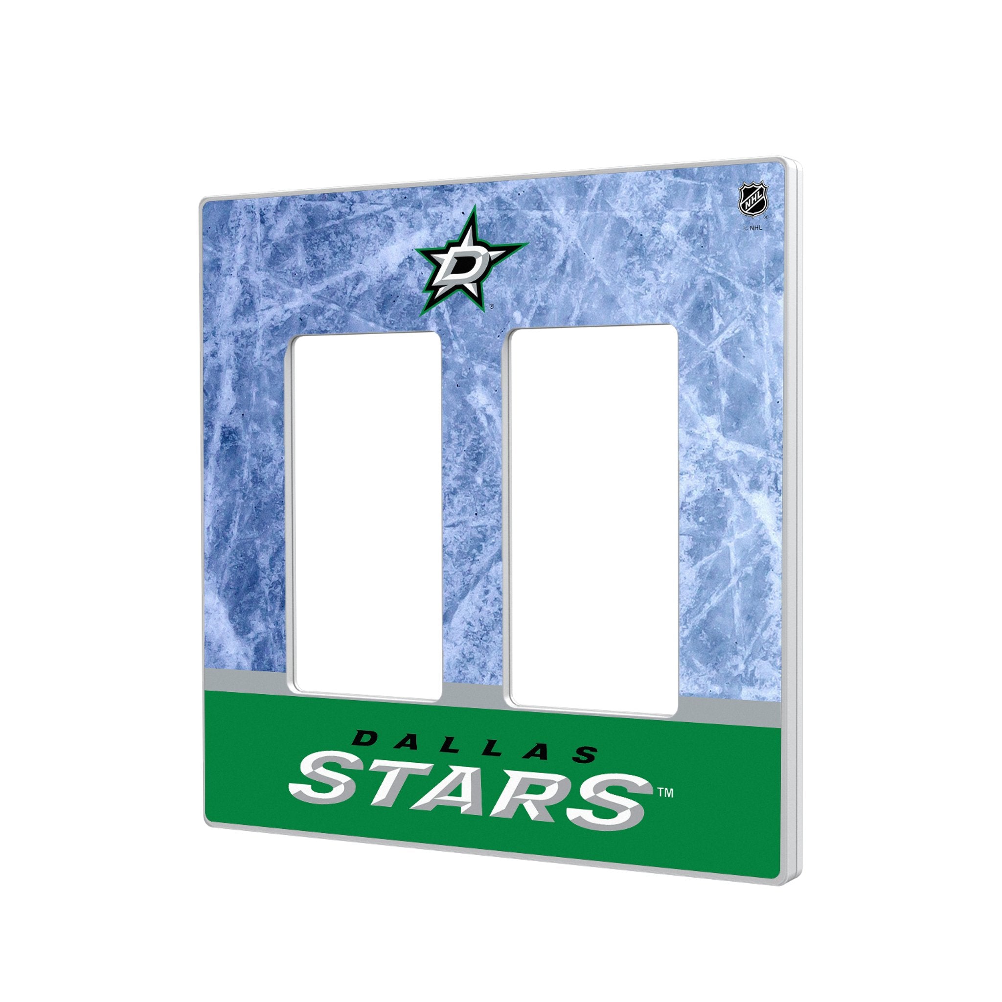Dallas Stars Ice Wordmark Hidden-Screw Light Switch Plate 4