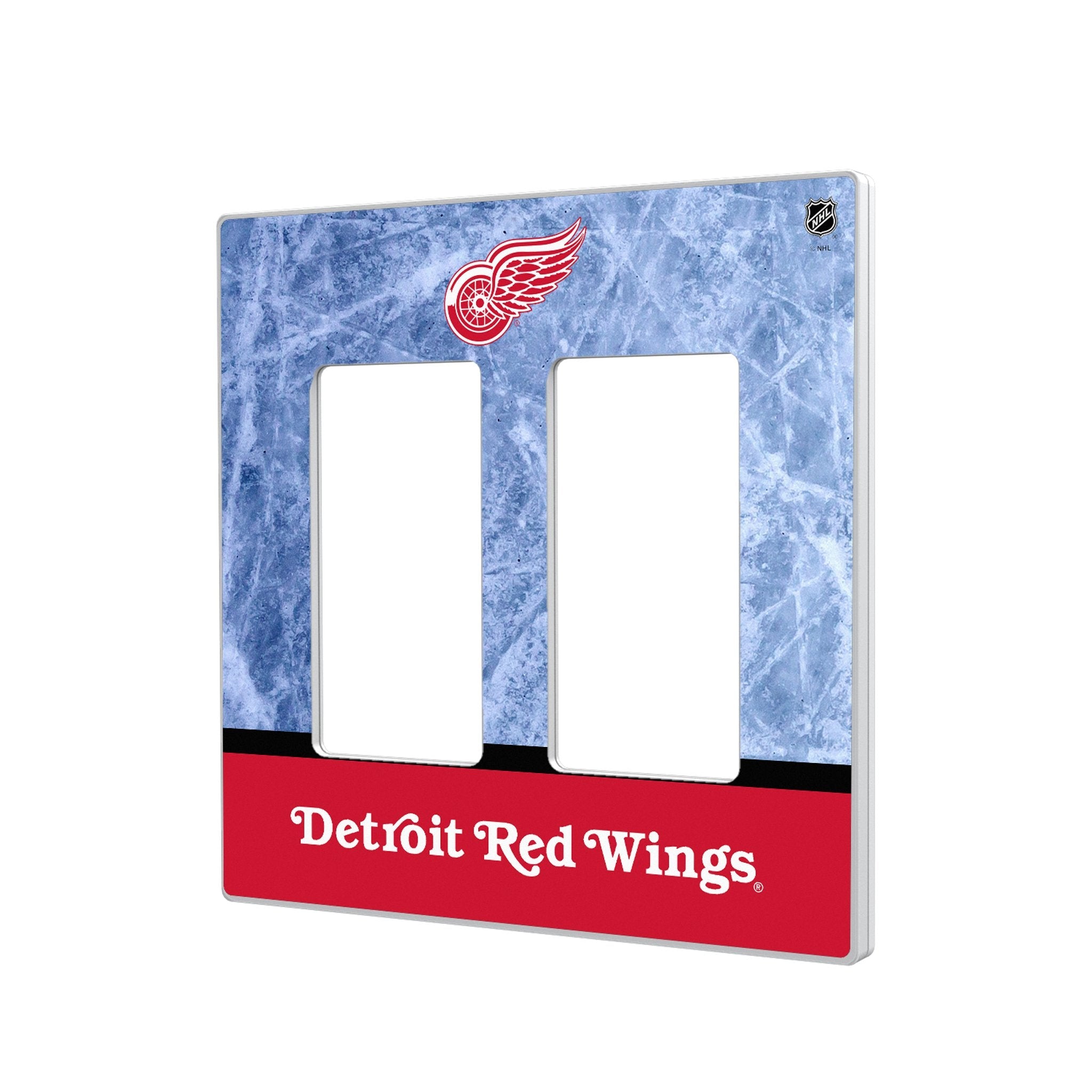 Detroit Red Wings Ice Wordmark Hidden-Screw Light Switch Plate 4