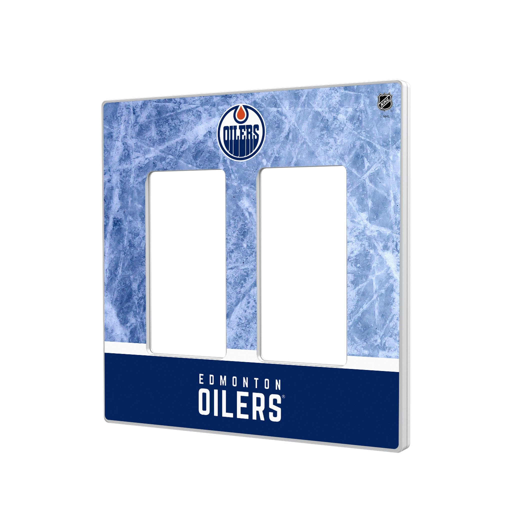 Edmonton Oilers Ice Wordmark Hidden-Screw Light Switch Plate 4