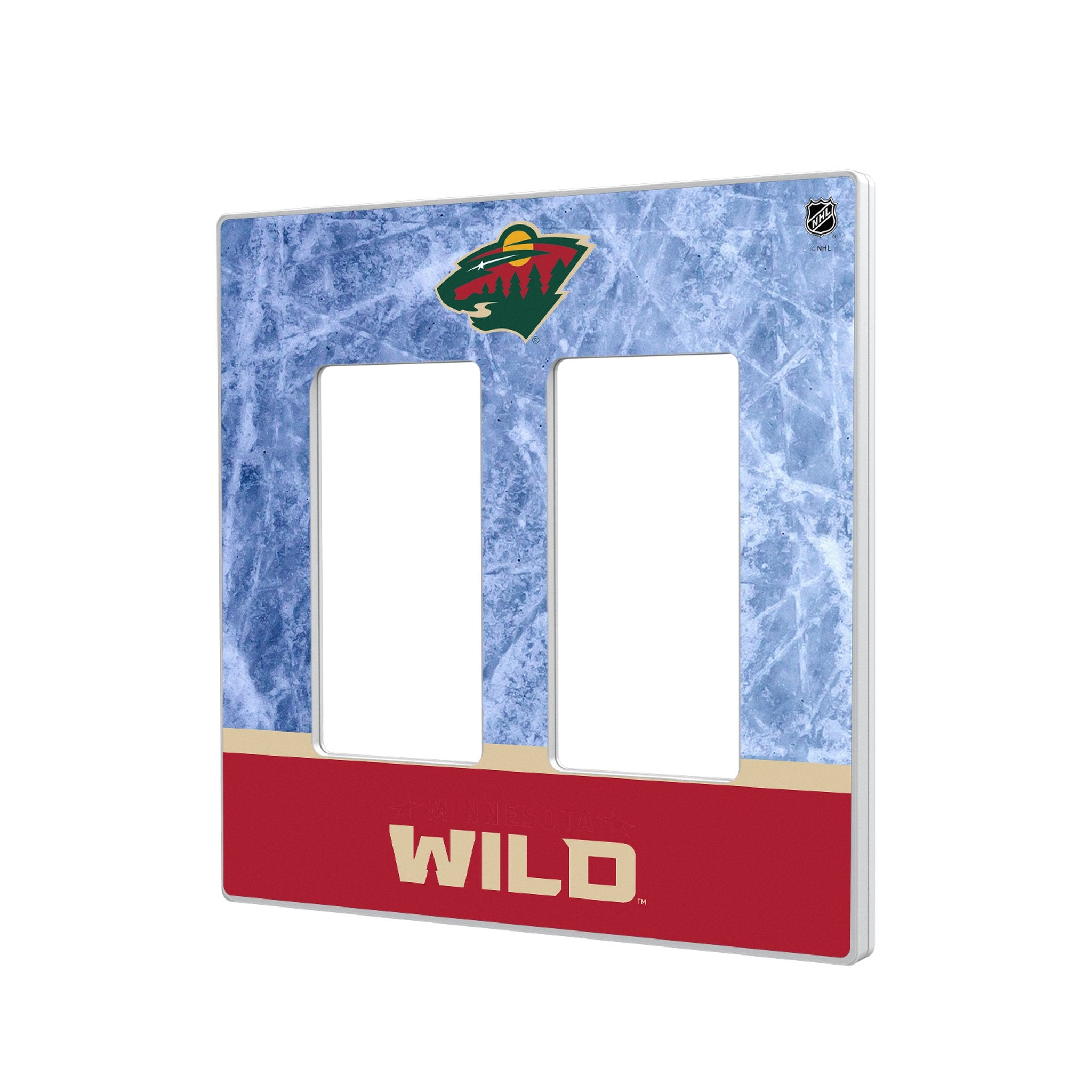 Minnesota Wild Ice Wordmark Hidden-Screw Light Switch Plate 4