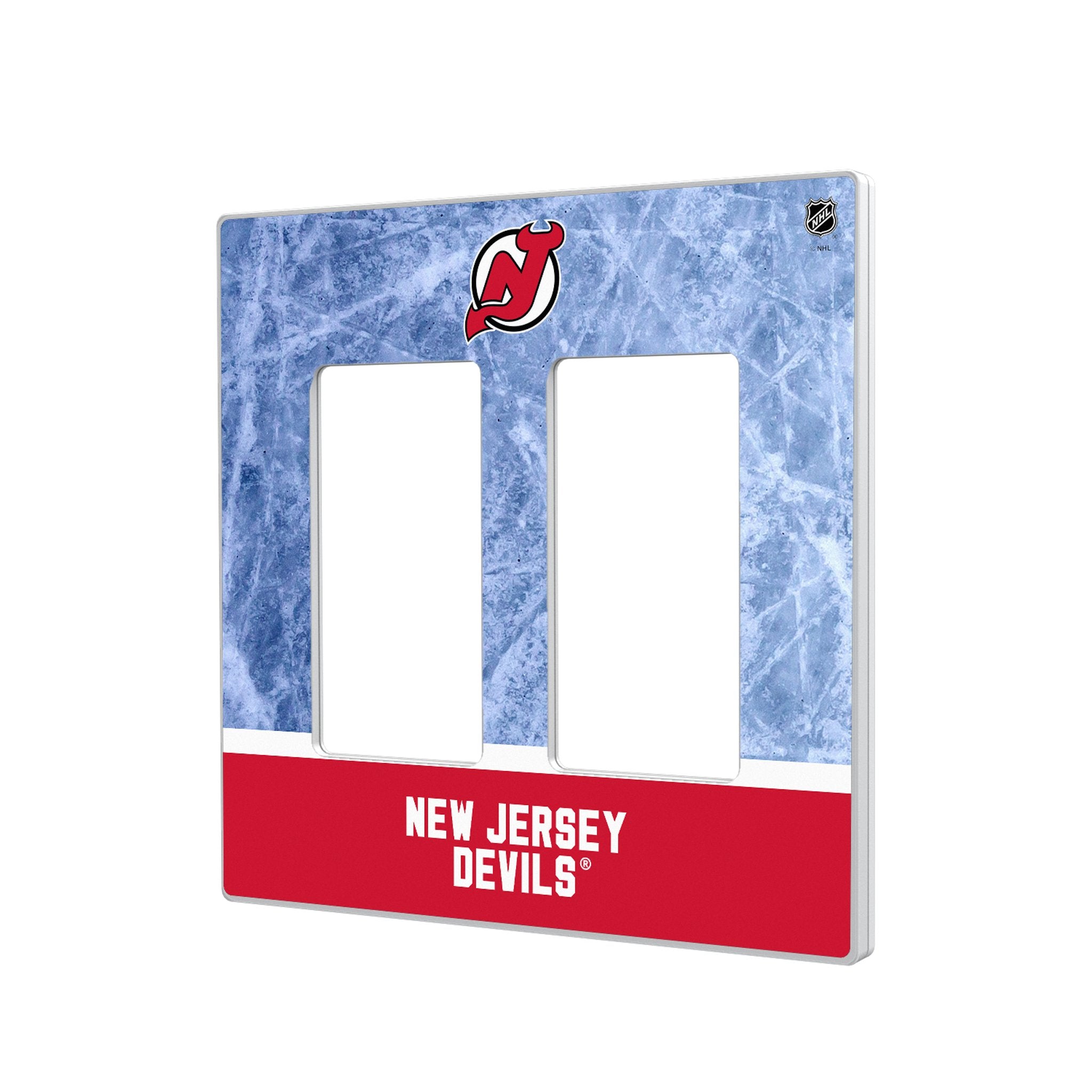 New Jersey Devils Ice Wordmark Hidden-Screw Light Switch Plate 4
