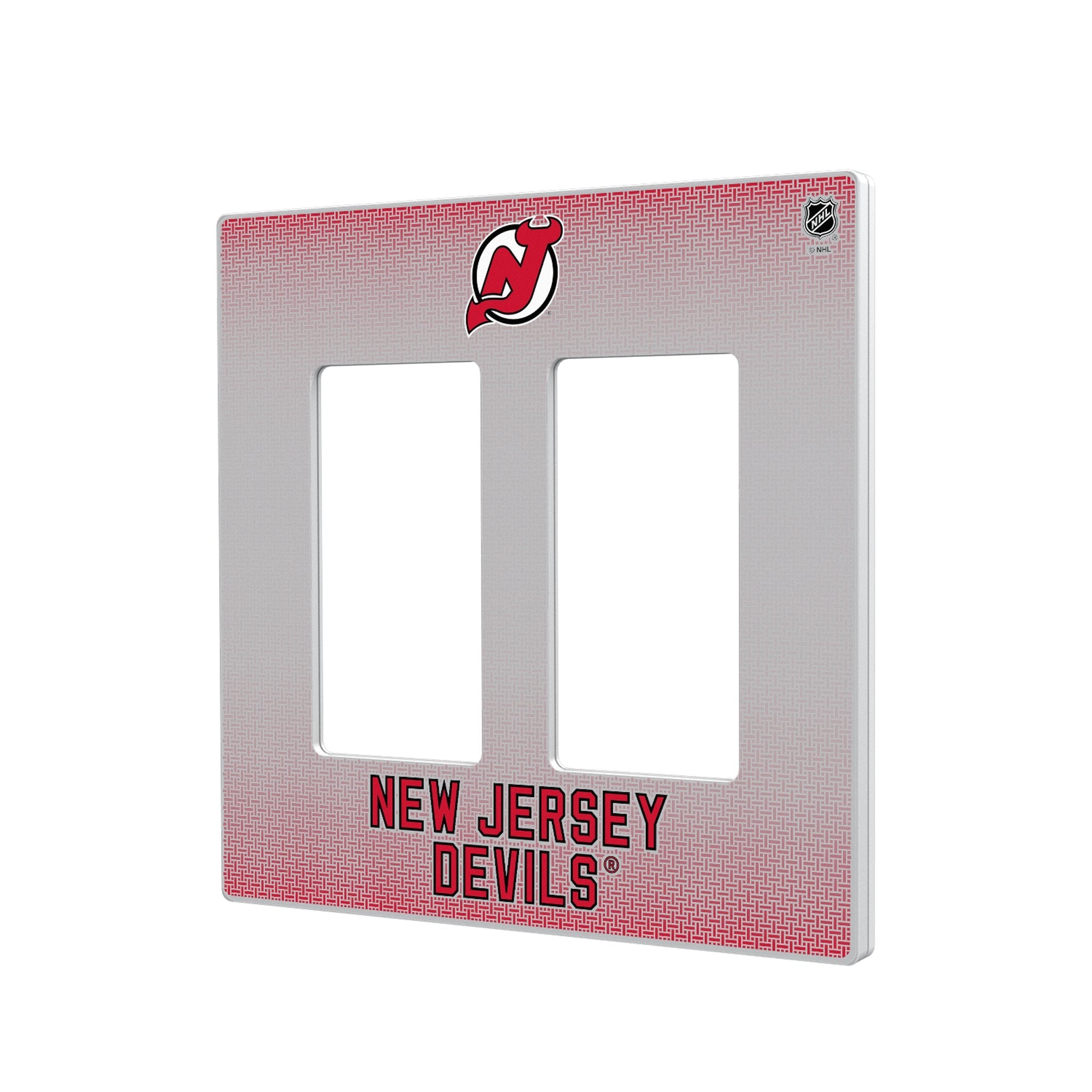 New Jersey Devils Linen Hidden-Screw Light Switch Plate 4