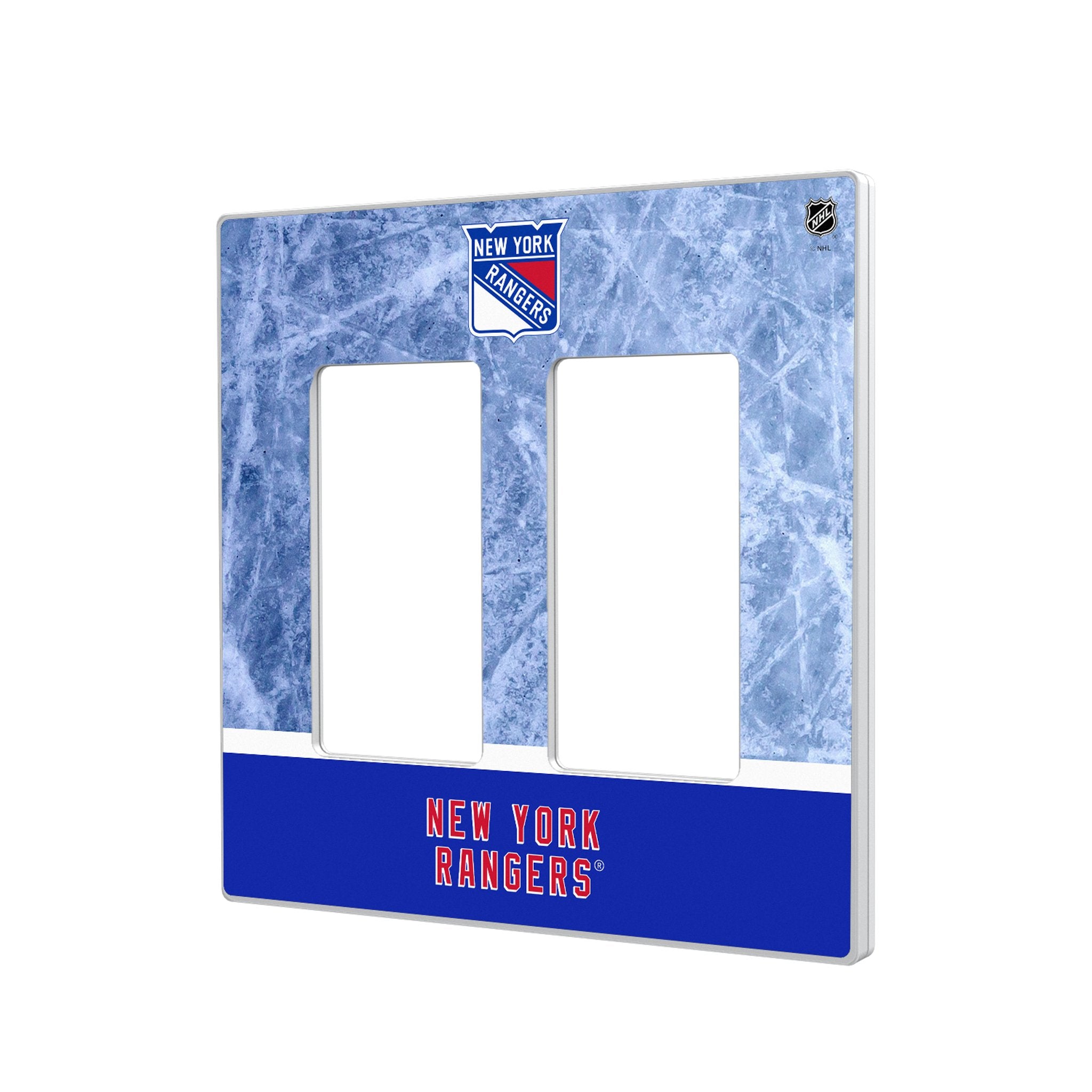 New York Rangers Ice Wordmark Hidden-Screw Light Switch Plate 4