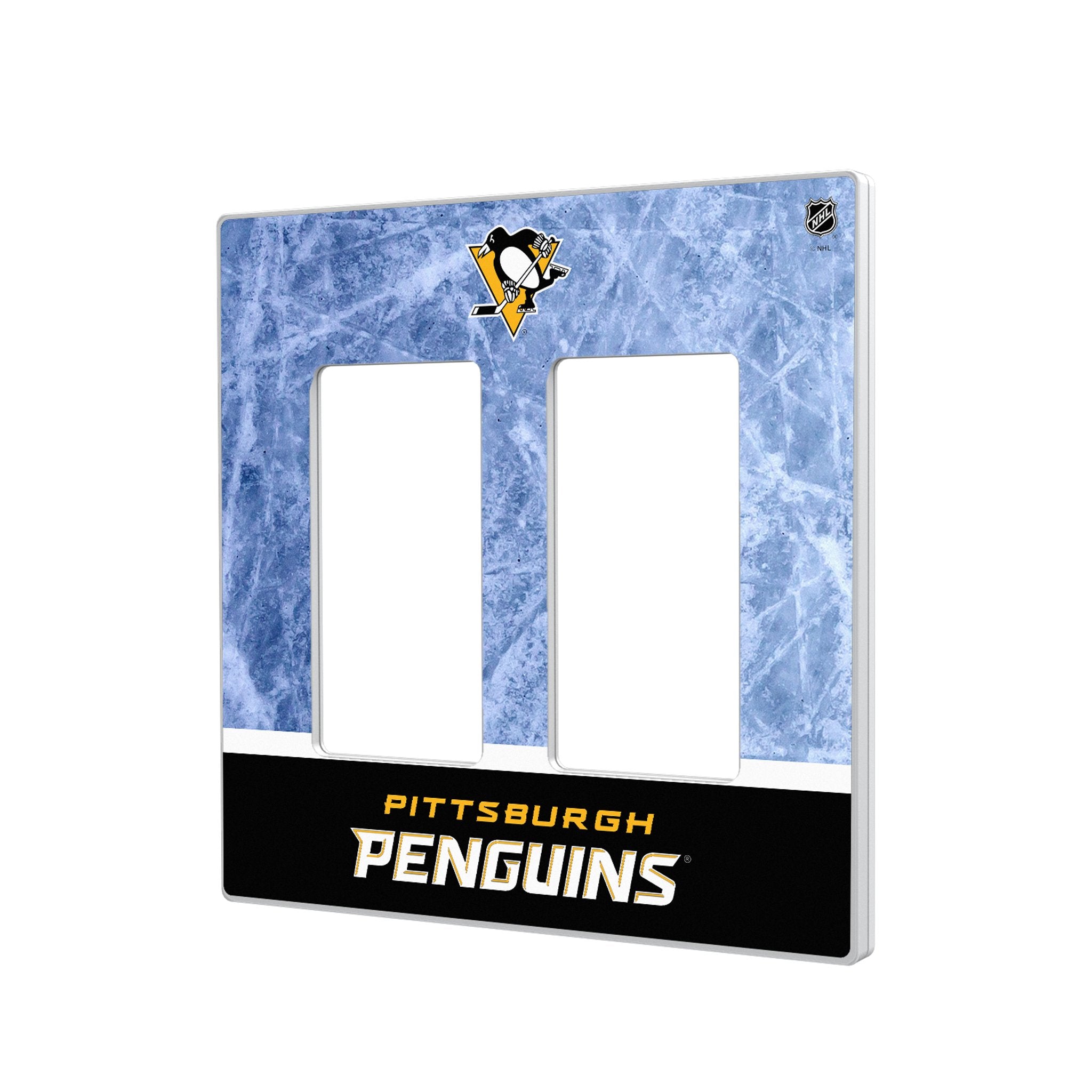 Pittsburgh Penguins Ice Wordmark Hidden-Screw Light Switch Plate 4