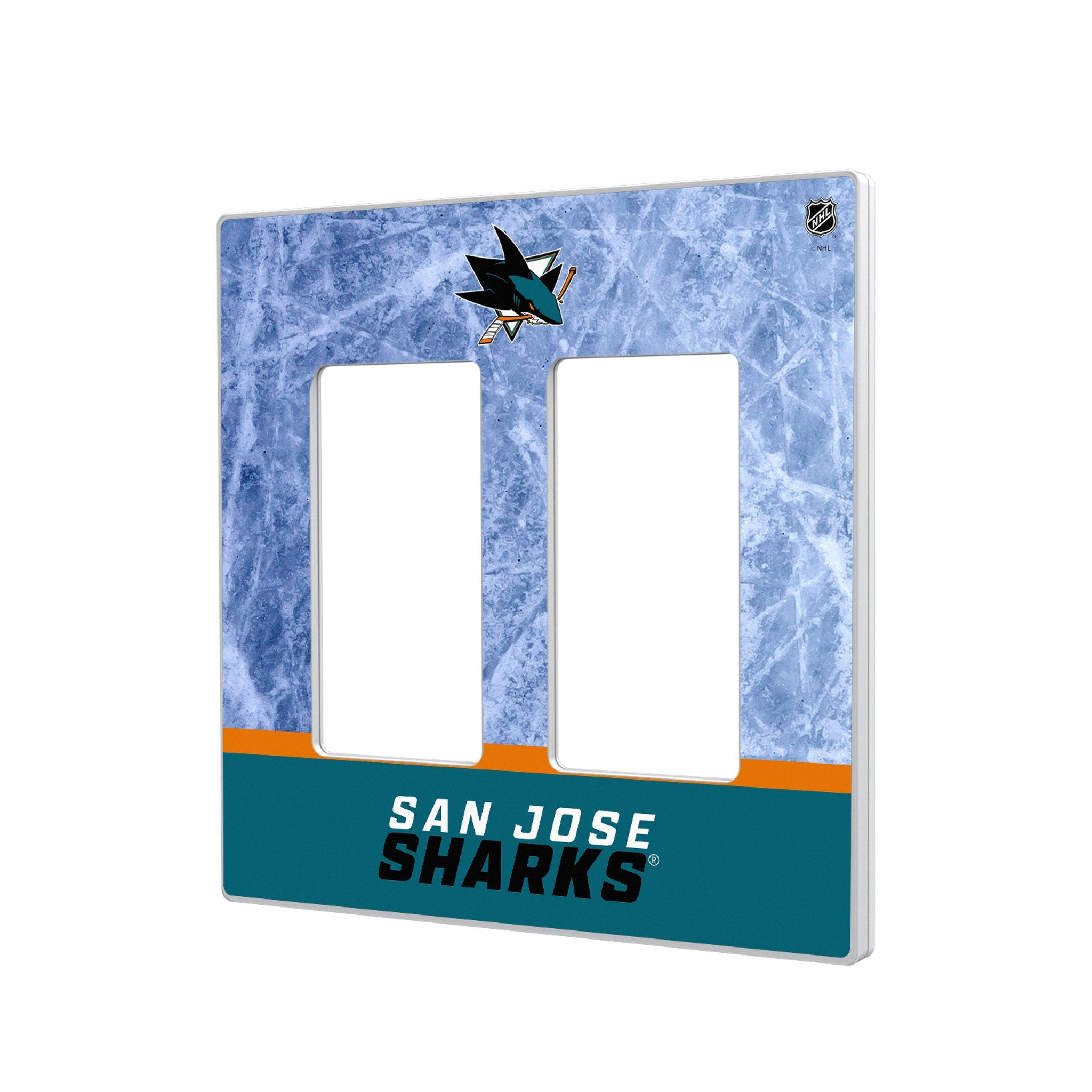 San Jose Sharks Ice Wordmark Hidden-Screw Light Switch Plate 4