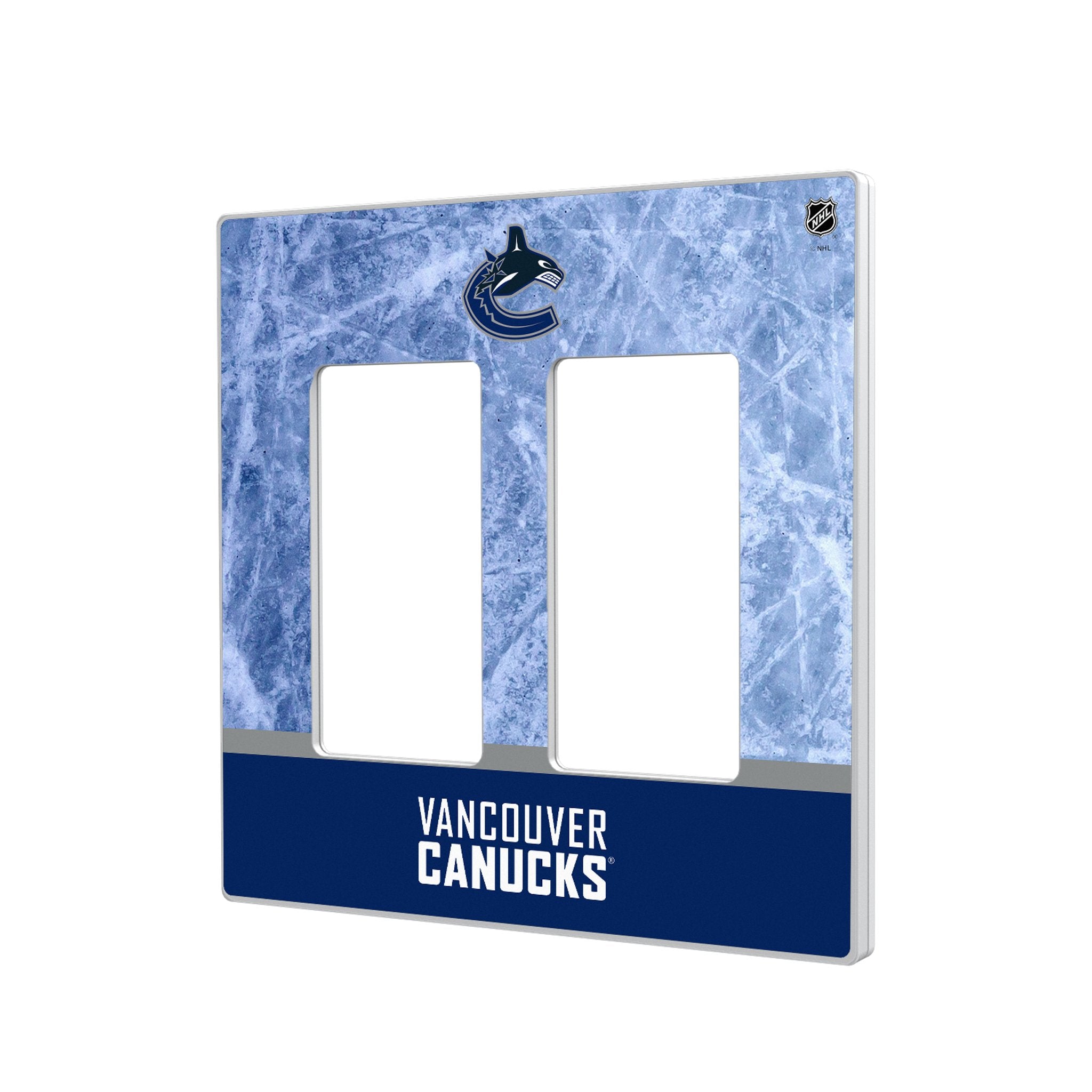 Vancouver Canucks Ice Wordmark Hidden-Screw Light Switch Plate 4