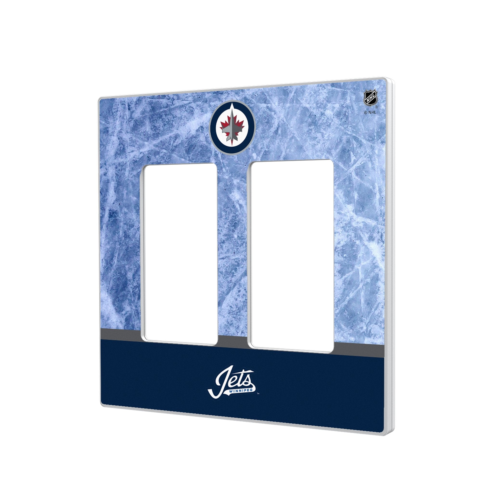 Winnipeg Jets Ice Wordmark Hidden-Screw Light Switch Plate 4