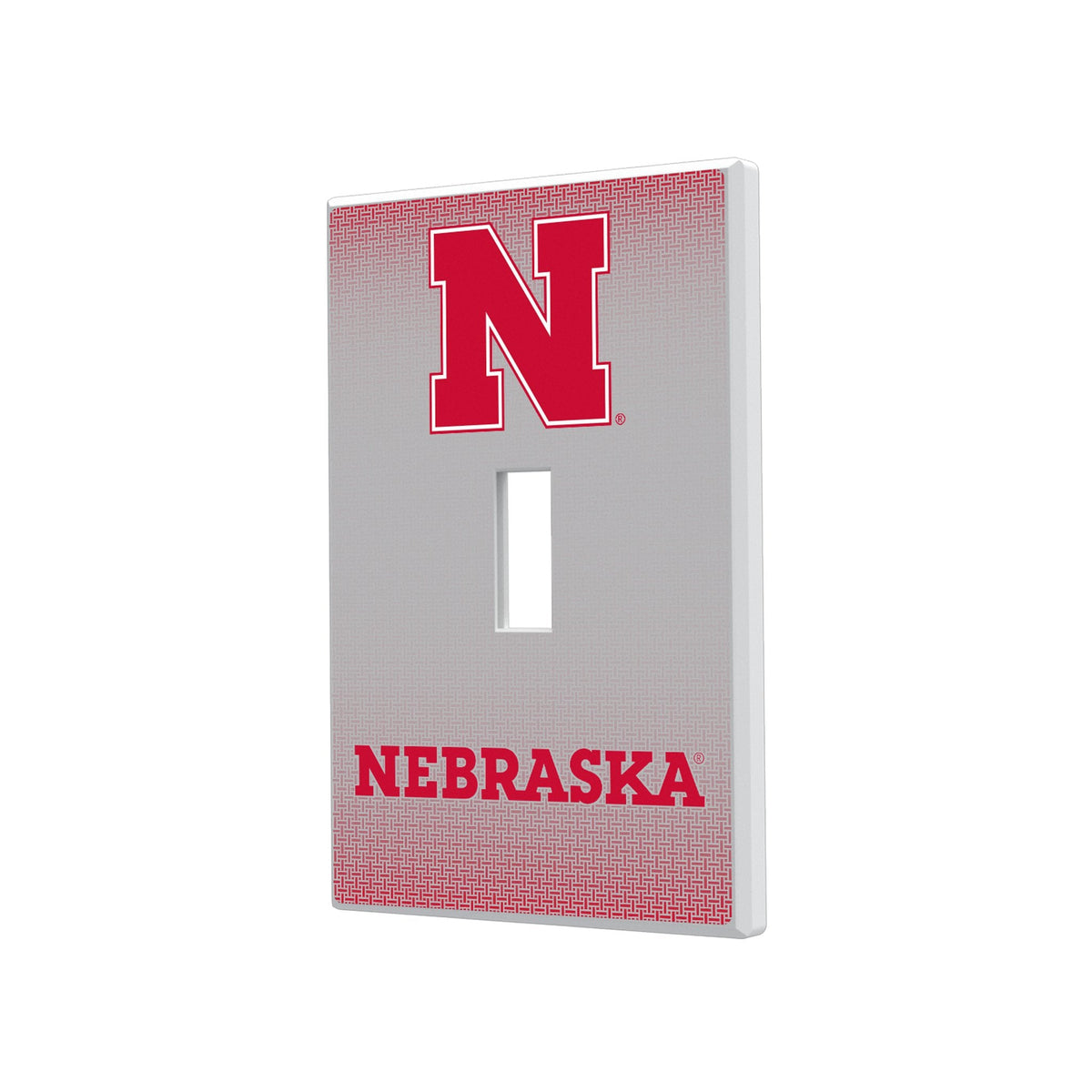 University of Nebraska Huskers Block N Linen Hidden-Screw Light Switch Plate 1
