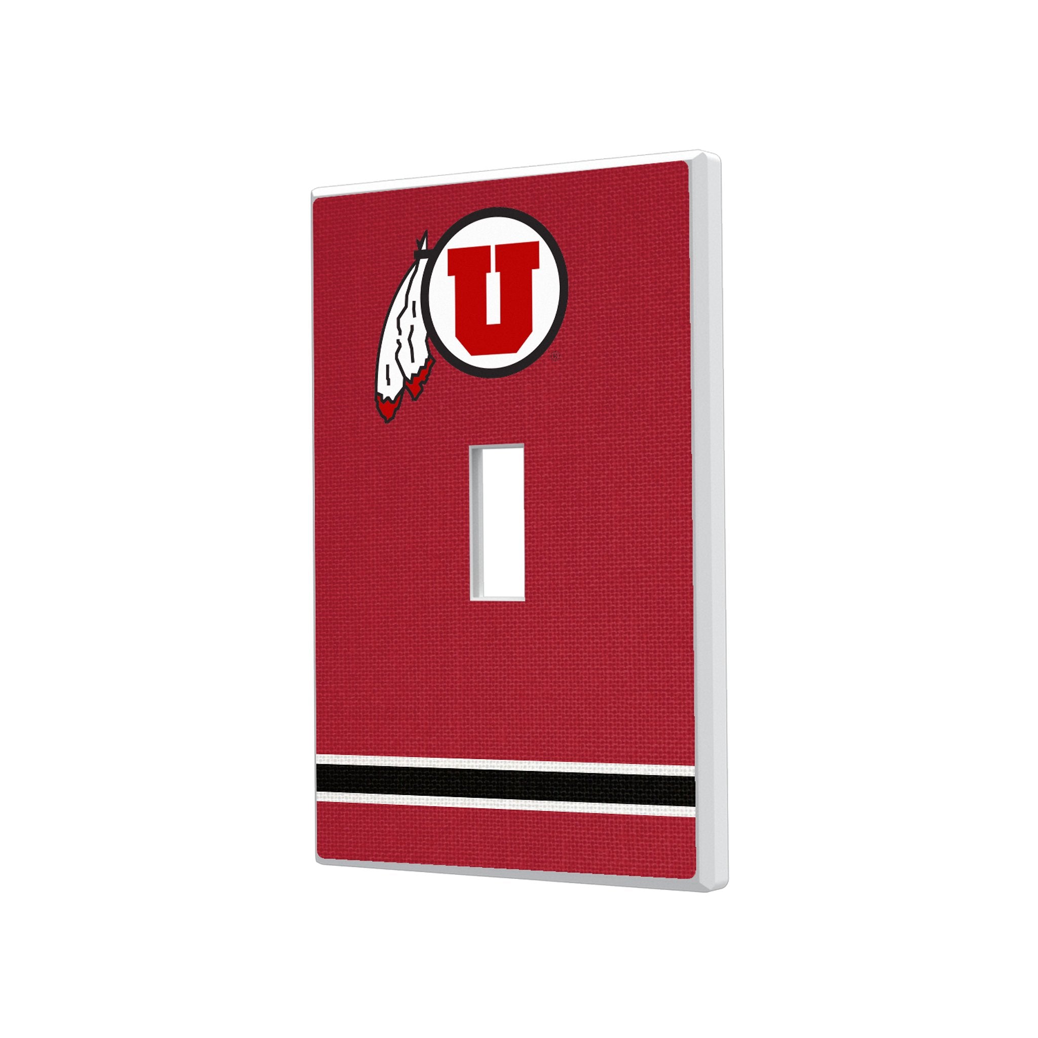 University of Utah Utes Stripe Hidden-Screw Light Switch Plate 1