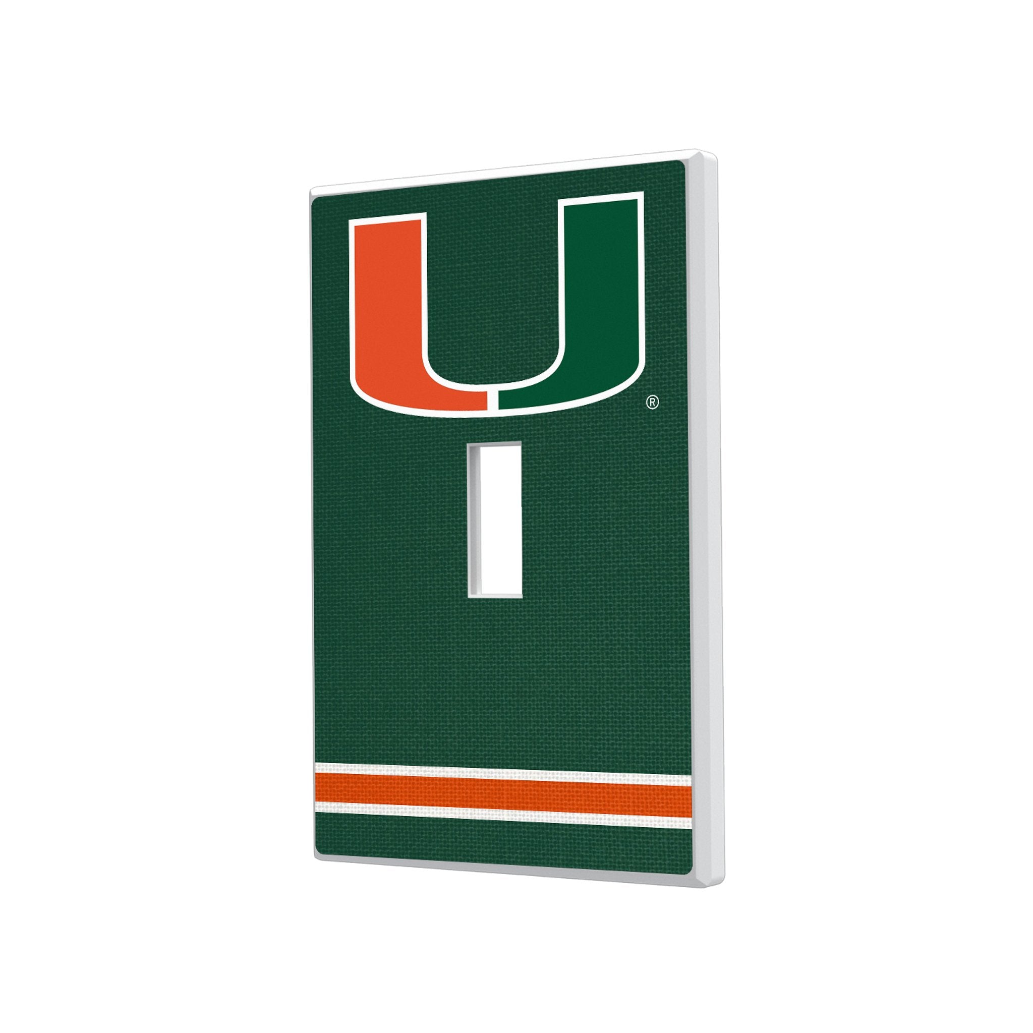 University of Miami Hurricanes Stripe Hidden-Screw Light Switch Plate 1