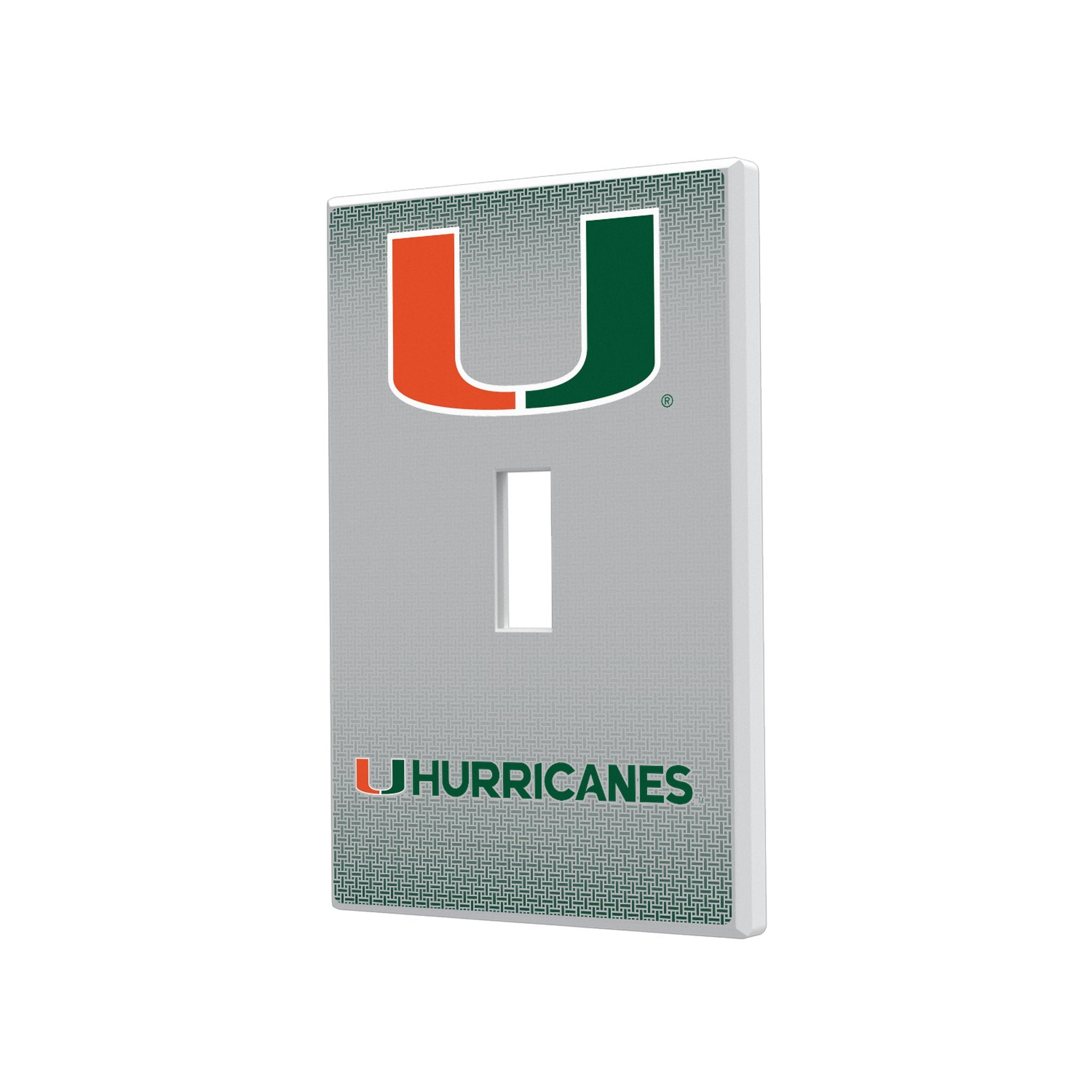University of Miami Hurricanes Linen Hidden-Screw Light Switch Plate 1