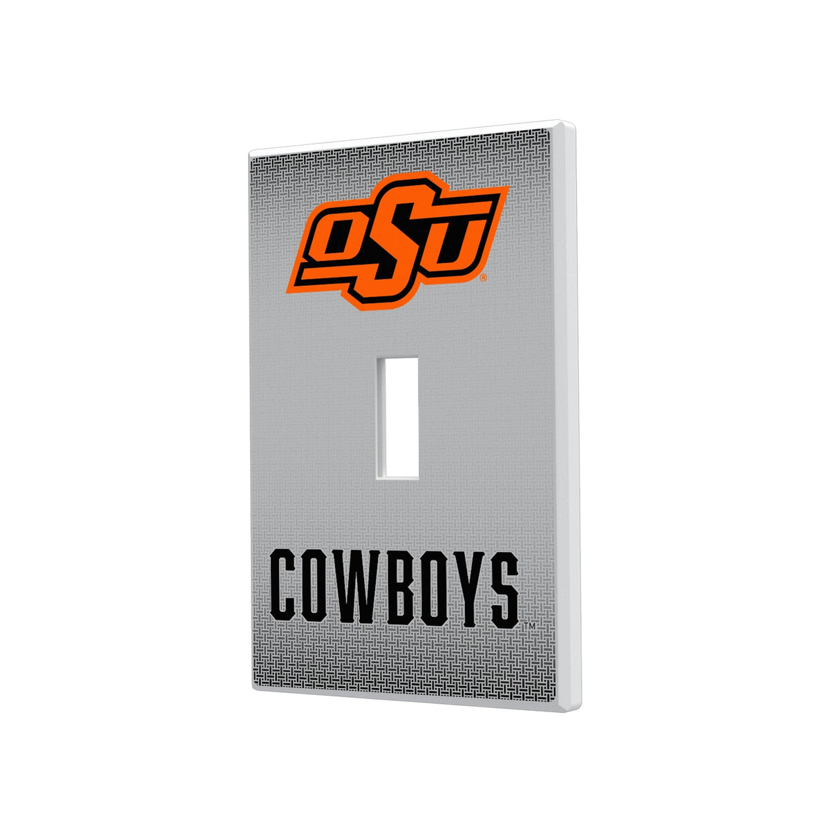 Oklahoma State University Cowboys Linen Hidden-Screw Light Switch Plate 1