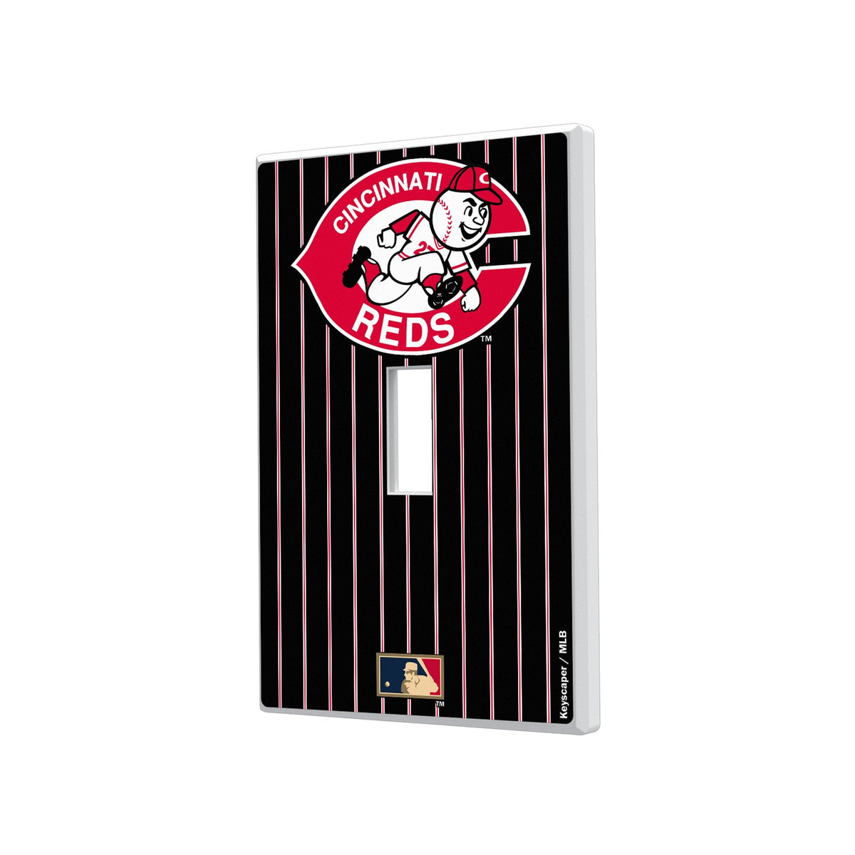 Cincinnati Reds 1974-1992 - Cooperstown Collection Pinstripe Hidden-Screw Light Switch Plate 1