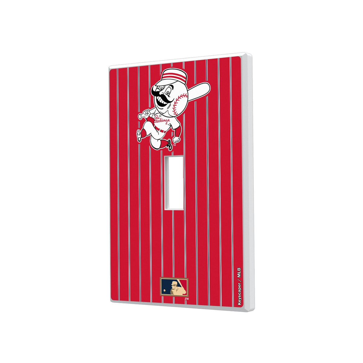 Cincinnati Reds 1953-1967 - Cooperstown Collection Pinstripe Hidden-Screw Light Switch Plate 1