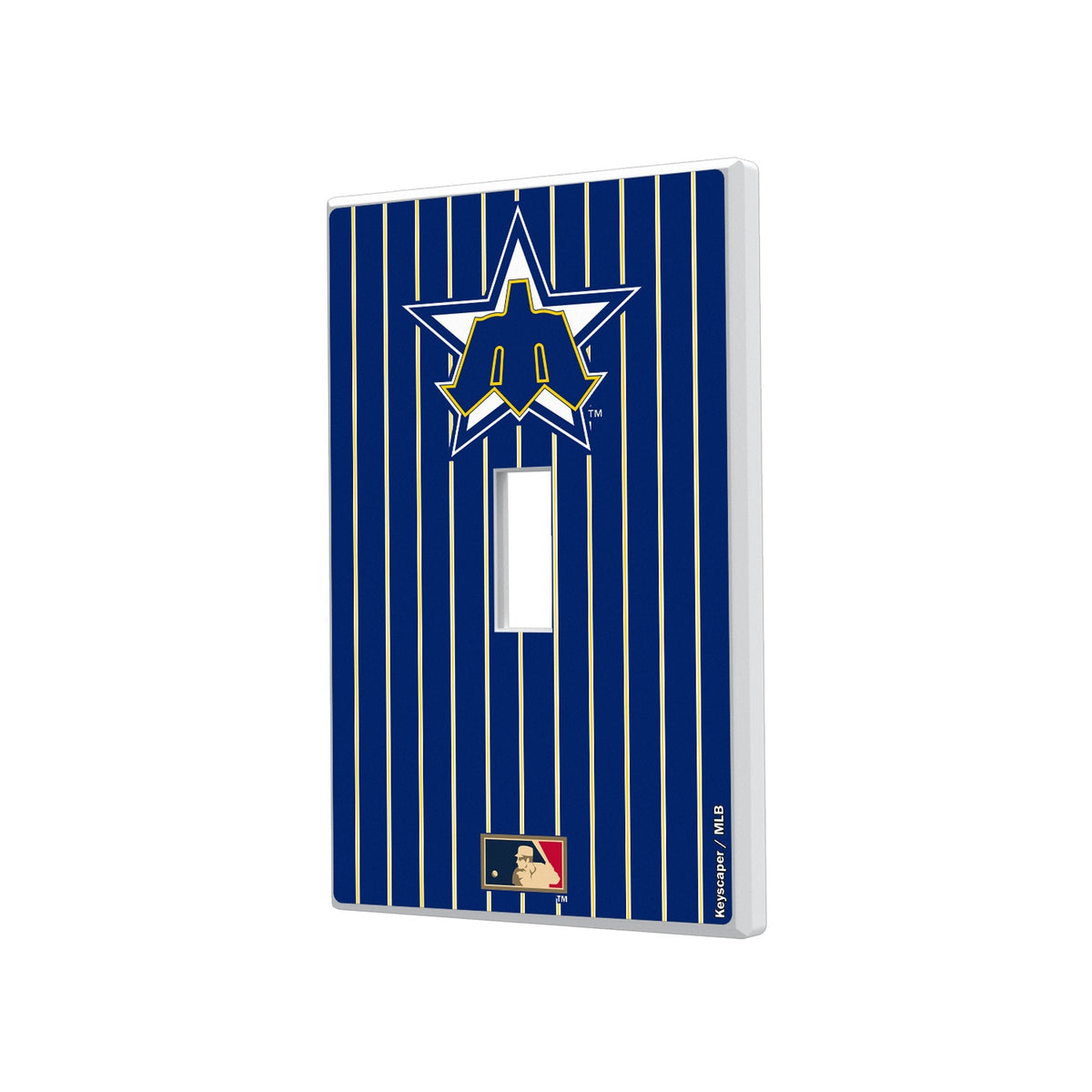 Seattle Mariners 1981-1986 - Cooperstown Collection Pinstripe Hidden-Screw Light Switch Plate 1
