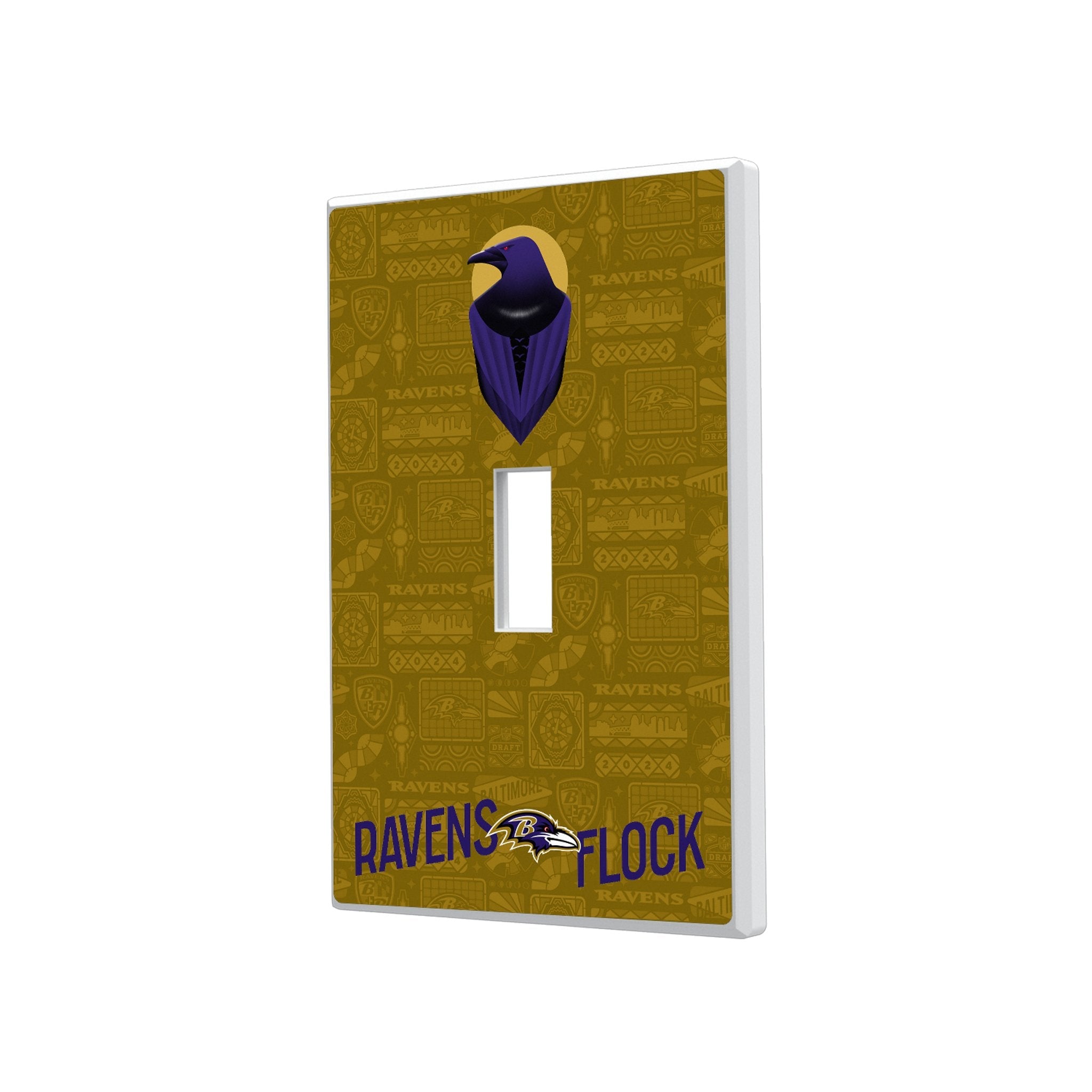 Baltimore Ravens 2024 Illustrated Limited Edition Hidden-Screw Light Switch Plate 1