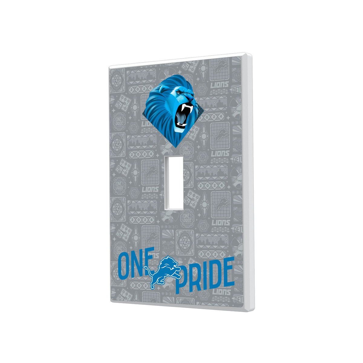 Detroit Lions 2024 Illustrated Limited Edition Hidden-Screw Light Switch Plate 1