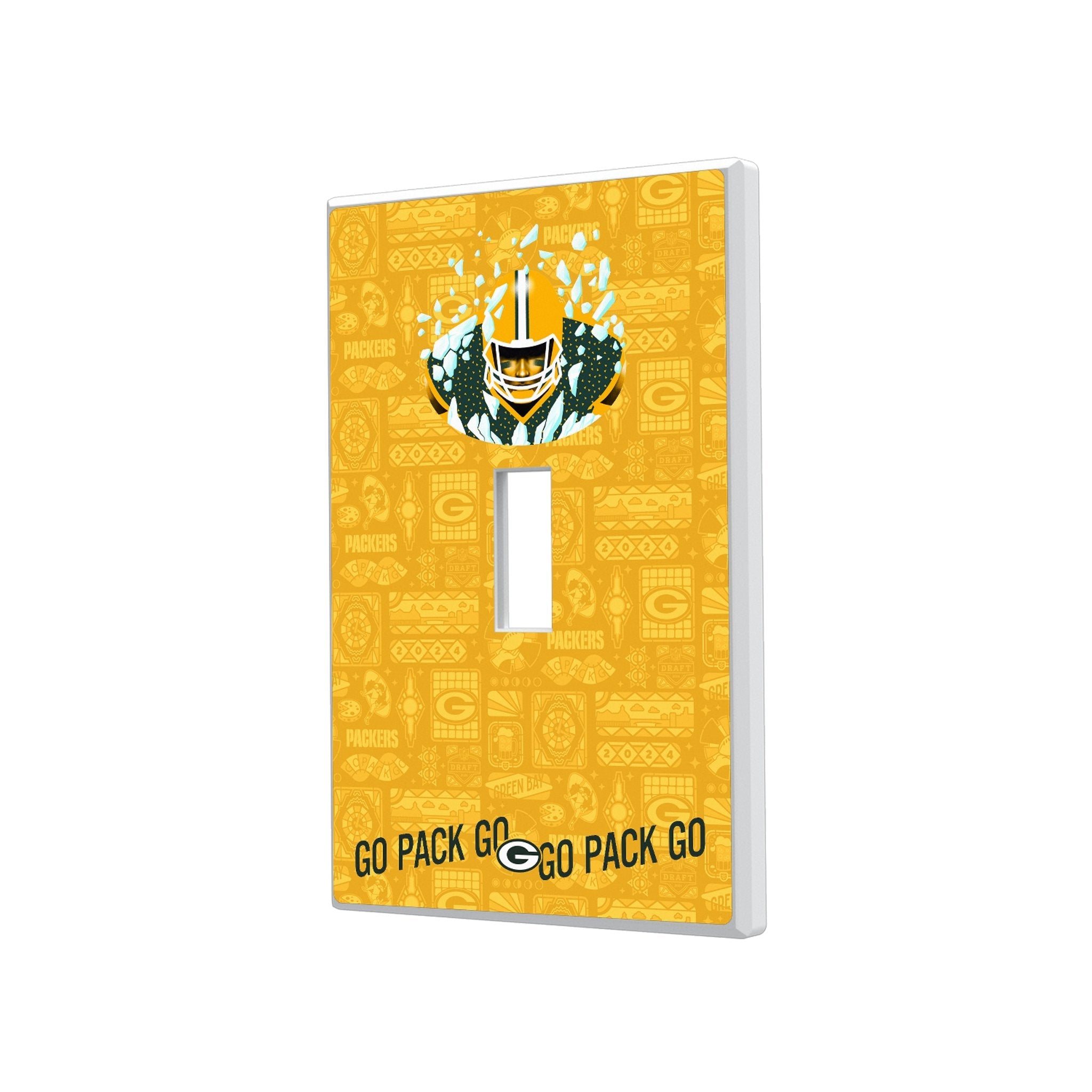 Green Bay Packers 2024 Illustrated Limited Edition Hidden-Screw Light Switch Plate 1