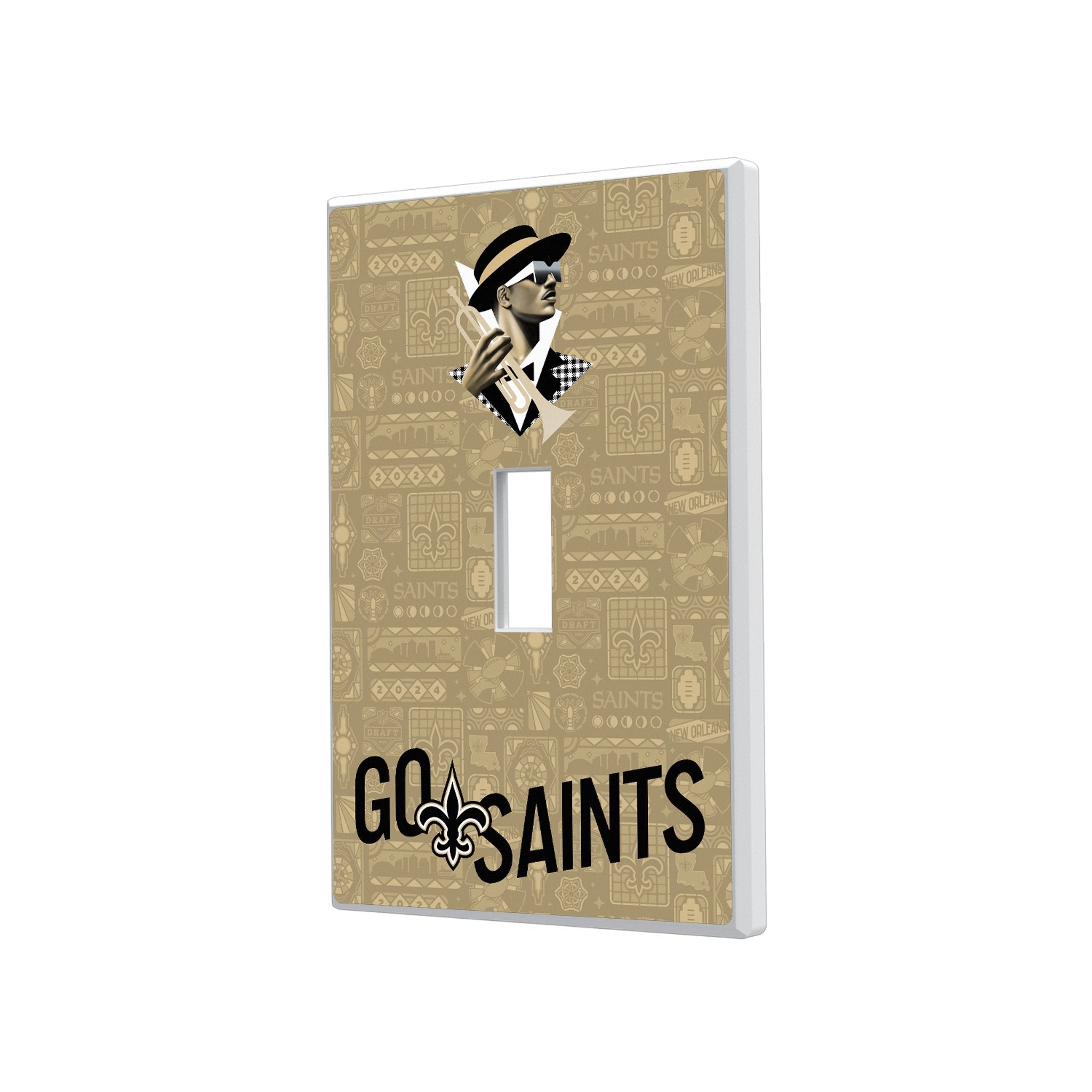 New Orleans Saints 2024 Illustrated Limited Edition Hidden-Screw Light Switch Plate 1
